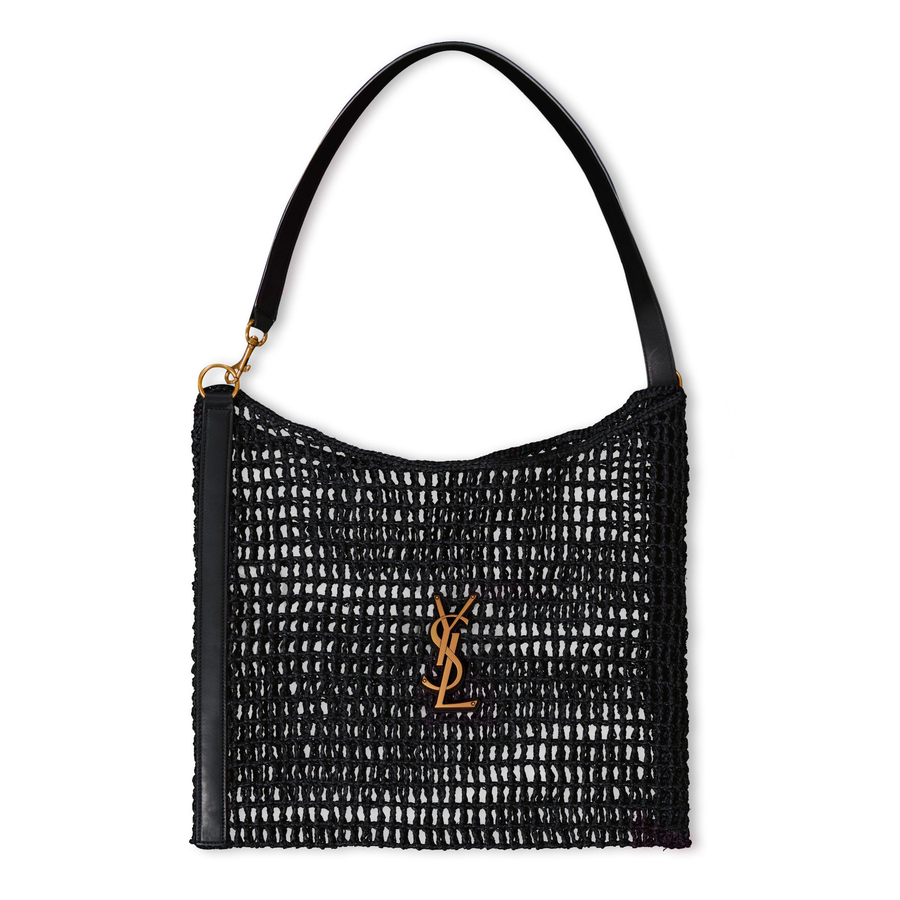 Black/Gold - Saint Laurent - Oxalis Raffia Tote Bag - 1