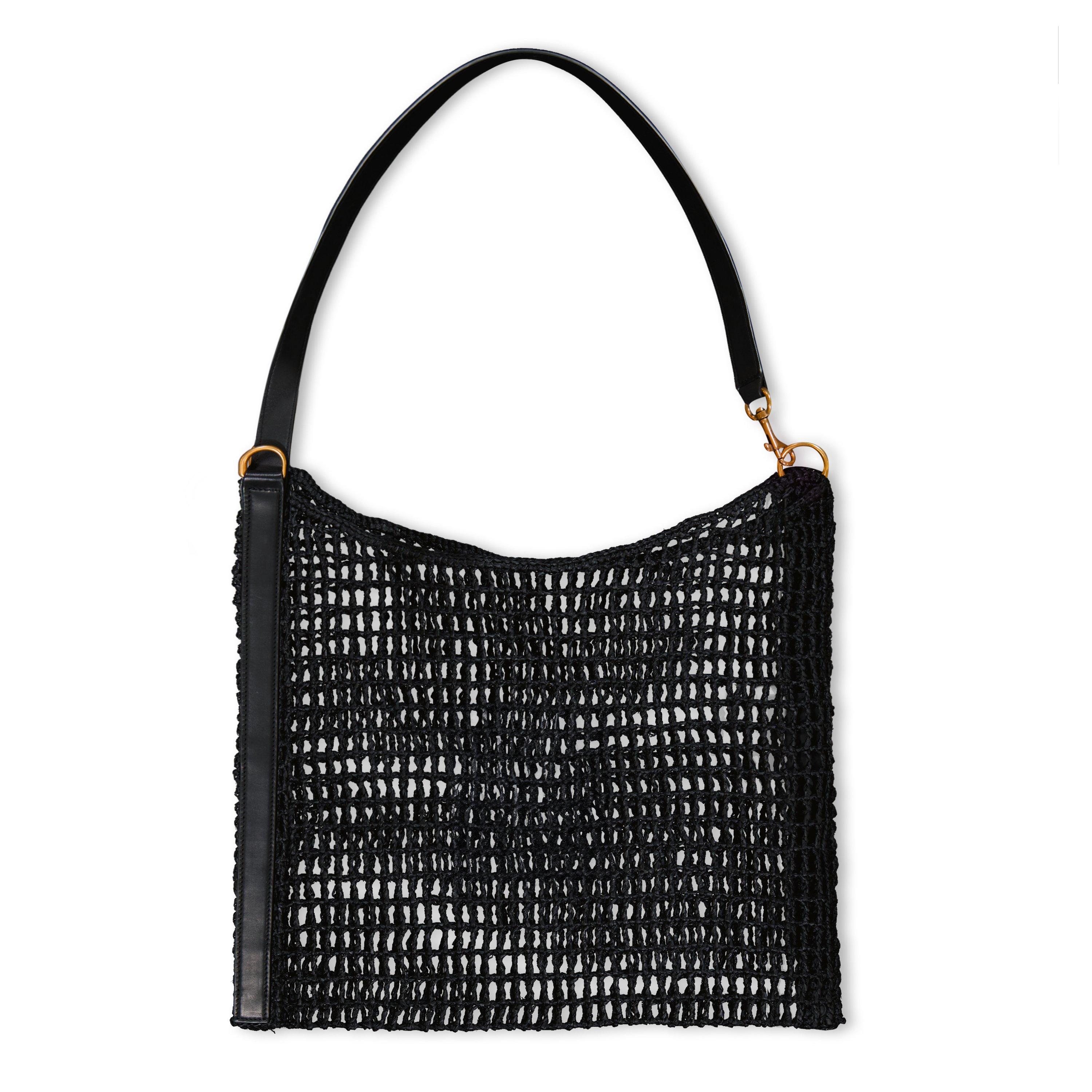 Black/Gold - Saint Laurent - Oxalis Raffia Tote Bag - 7