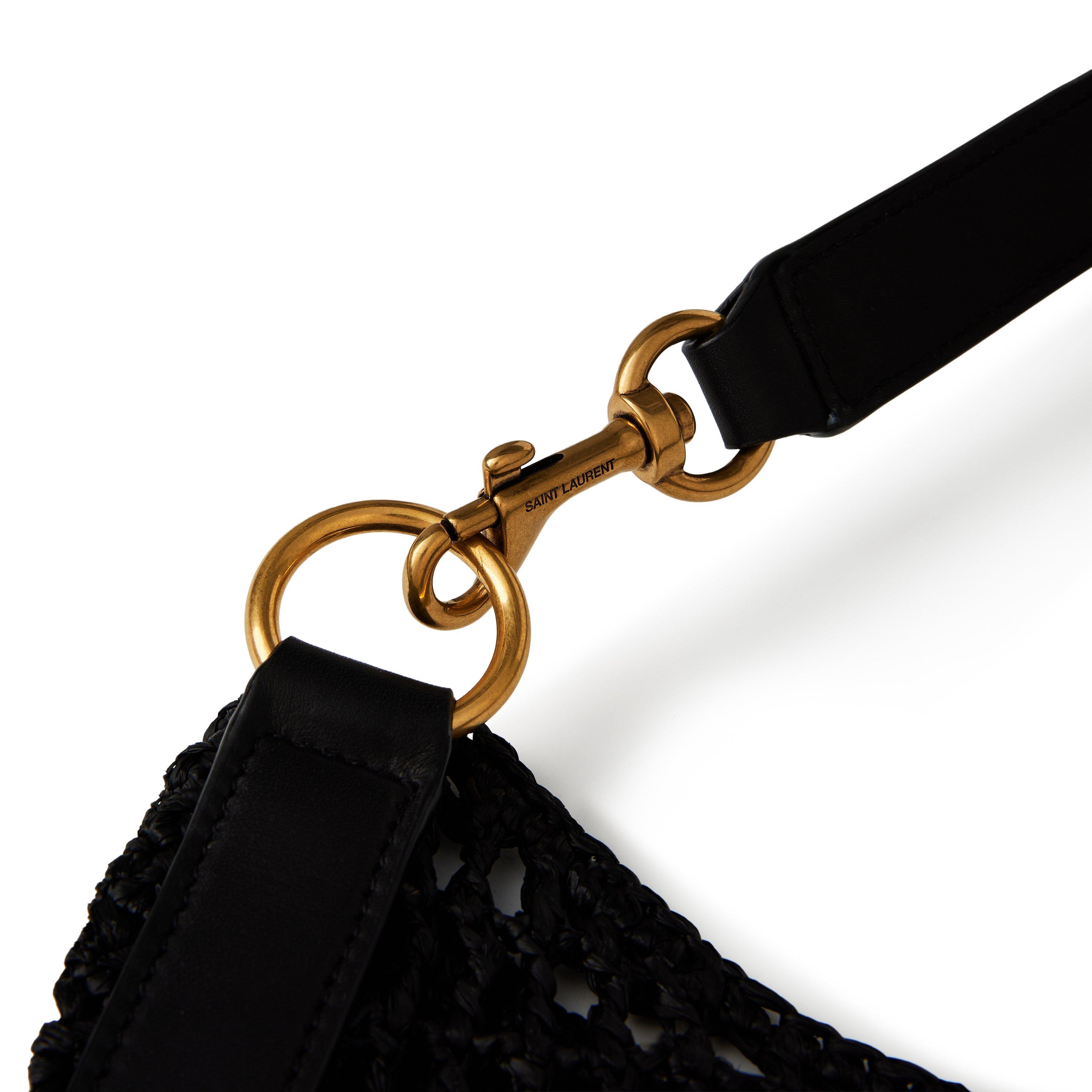Black/Gold - Saint Laurent - Oxalis Raffia Tote Bag - 9