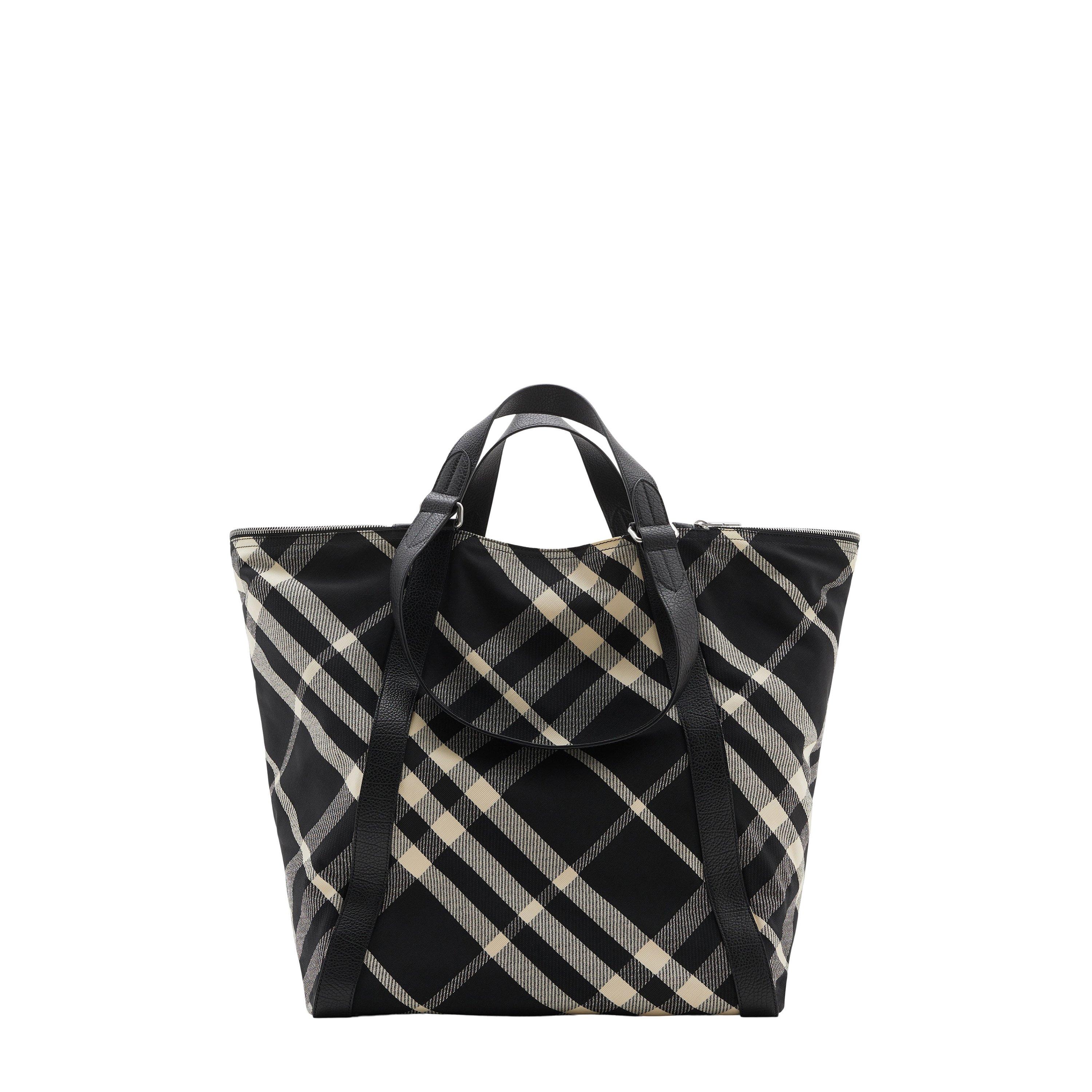 Black/Calico - Burberry - Large Check Tote Bag - 1