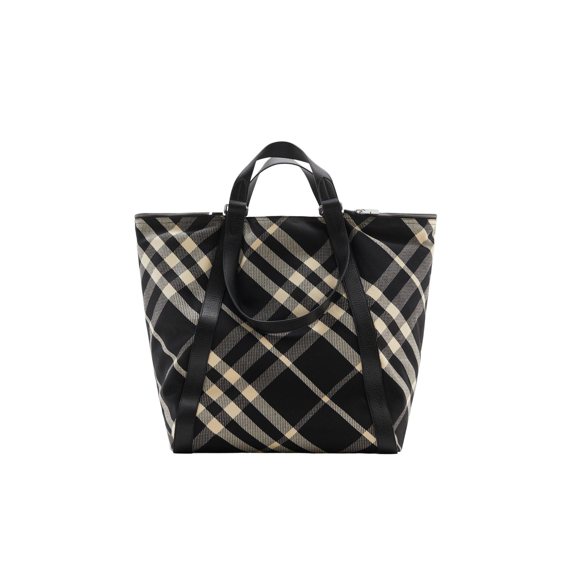 Black/Calico - Burberry - Large Check Tote Bag - 3