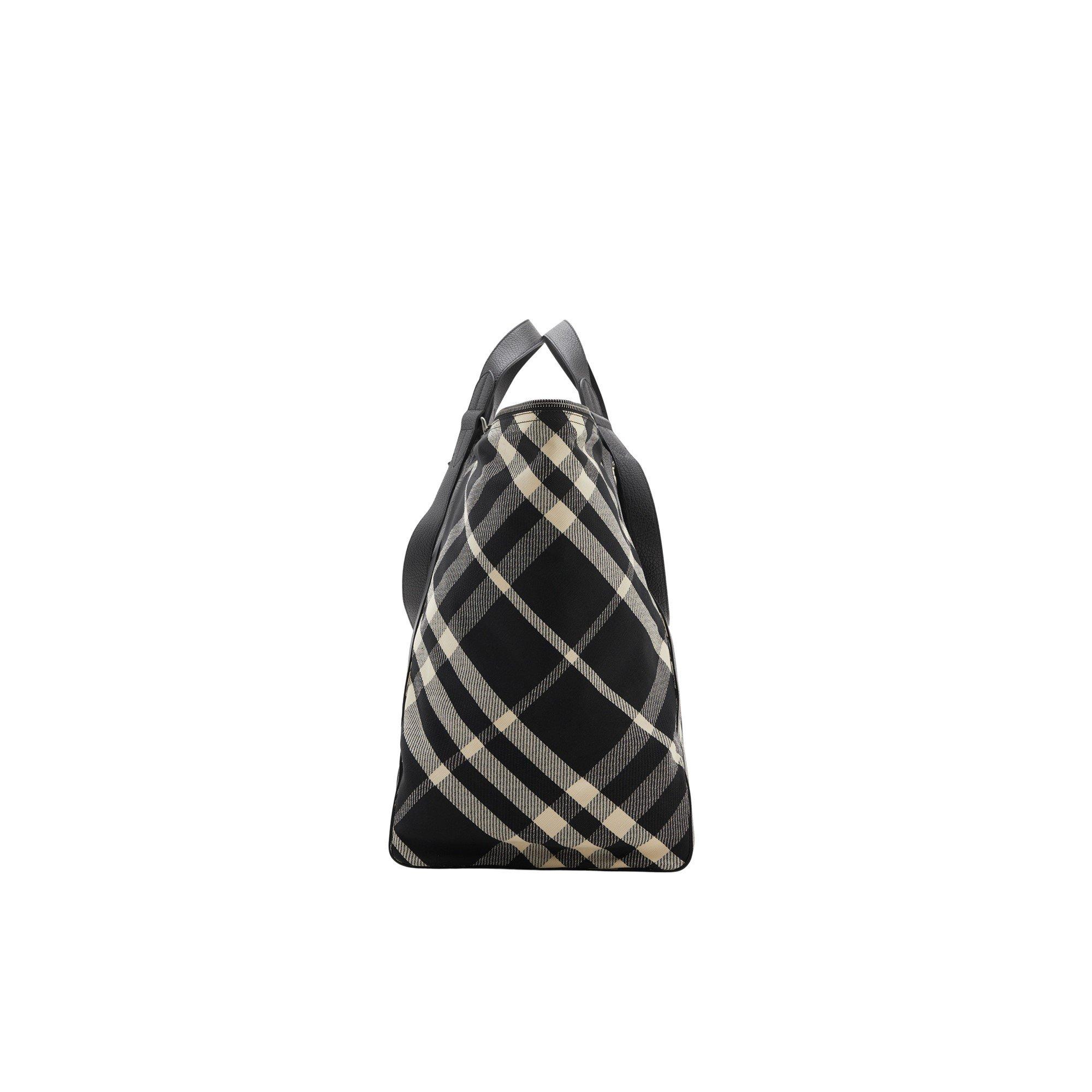 Black/Calico - Burberry - Large Check Tote Bag - 4