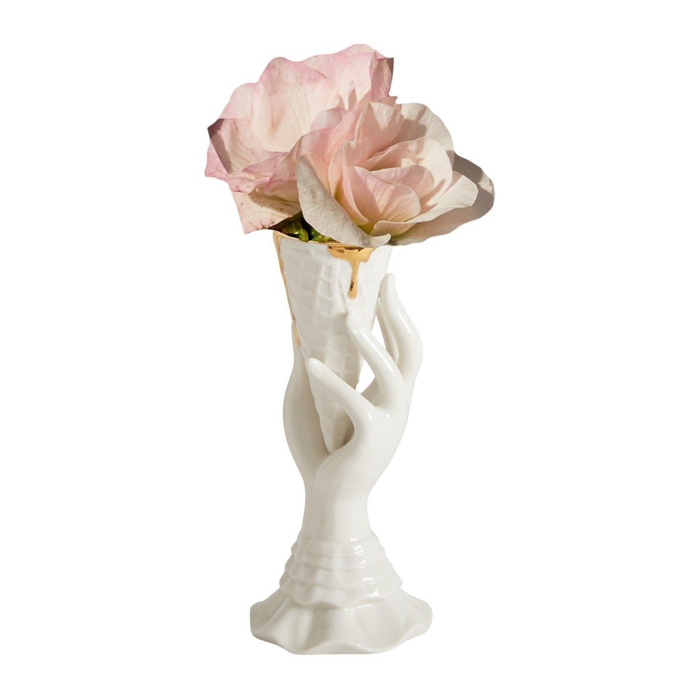 White - Jonathan Adler - Gilded Muse I-Scream Vase - 3