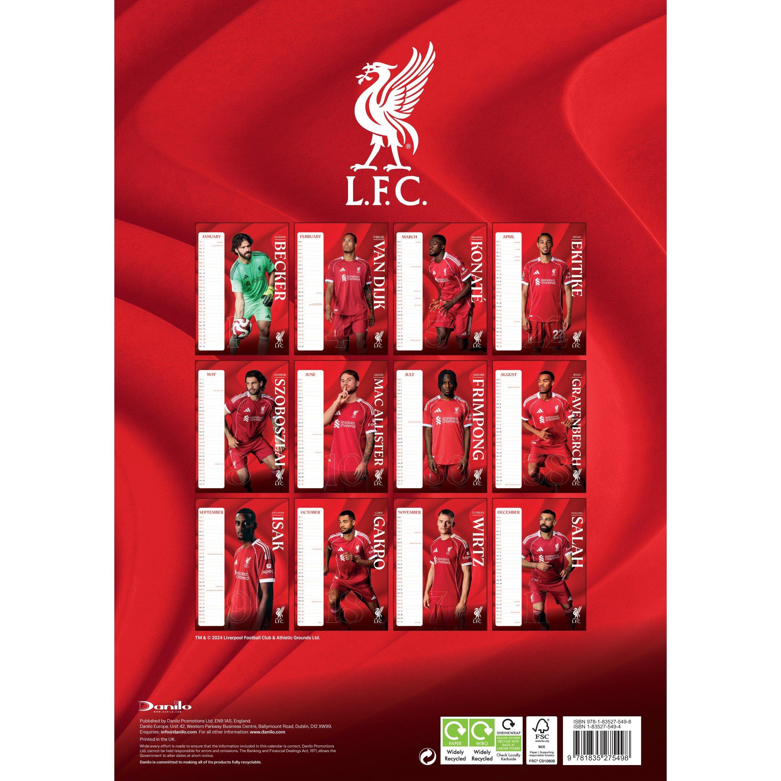 Liverpool - Grange - Football Team Calendar 2026 - 2