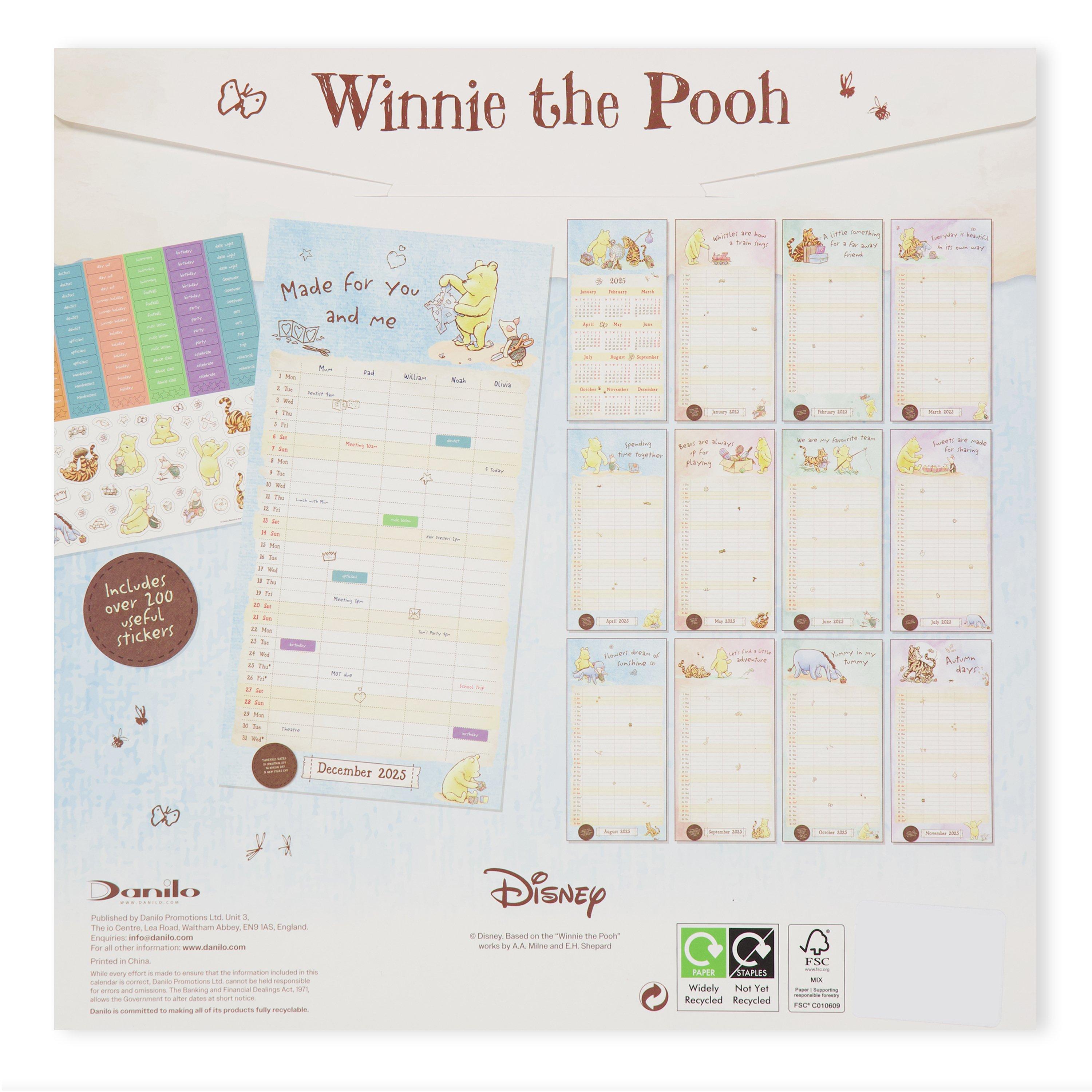 Multi - Winnie The Pooh - Studio Family Organiser Calendar - 2