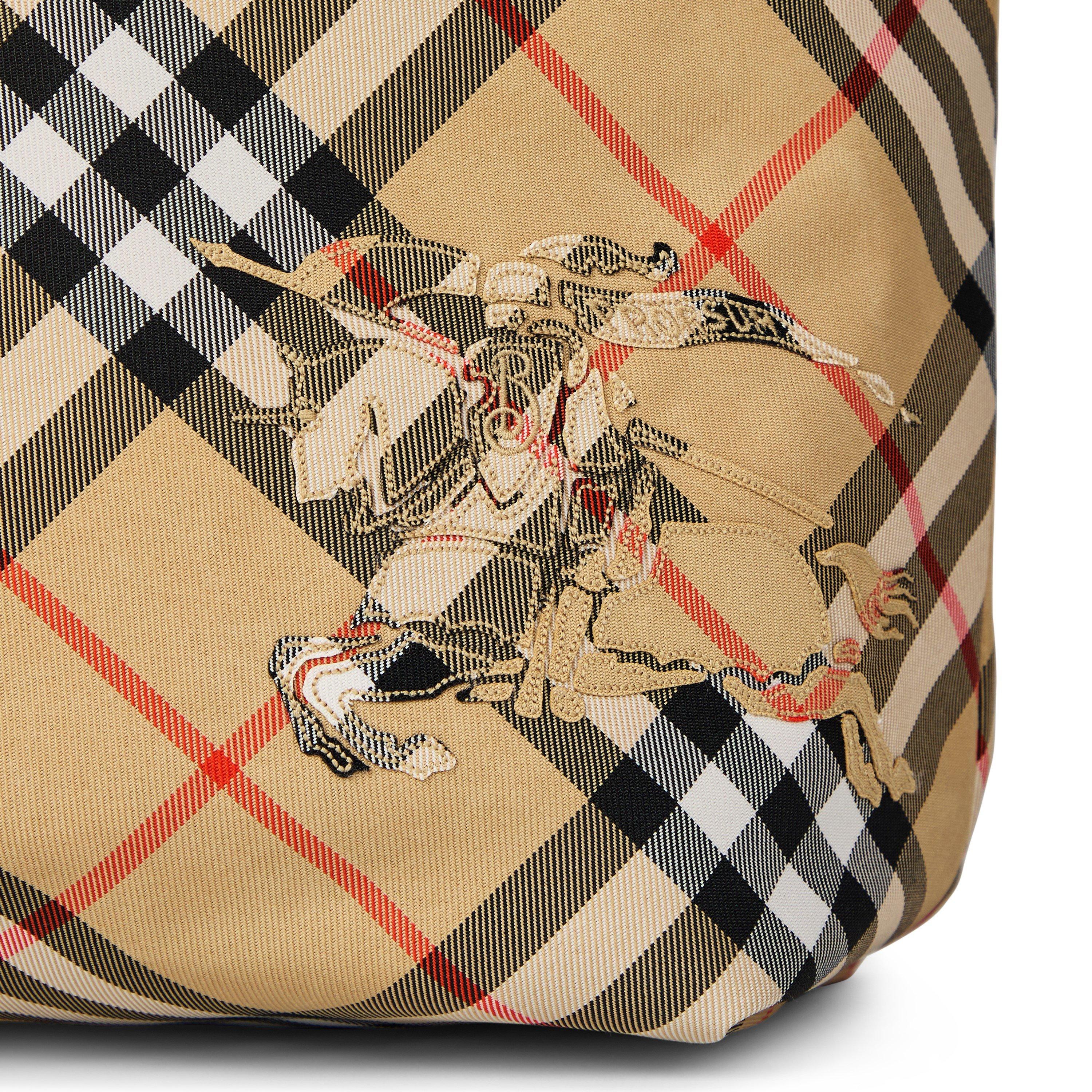 Sand - Burberry - Men's Check Tote Bag - 4