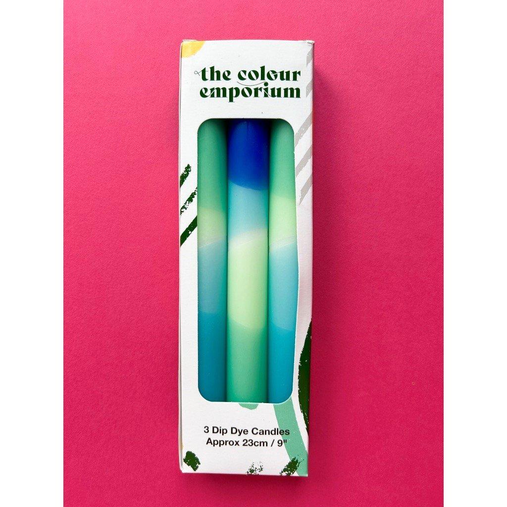 Ocean Blues - The Colour Emporium - Dip Dye Candles - 3pk - 4