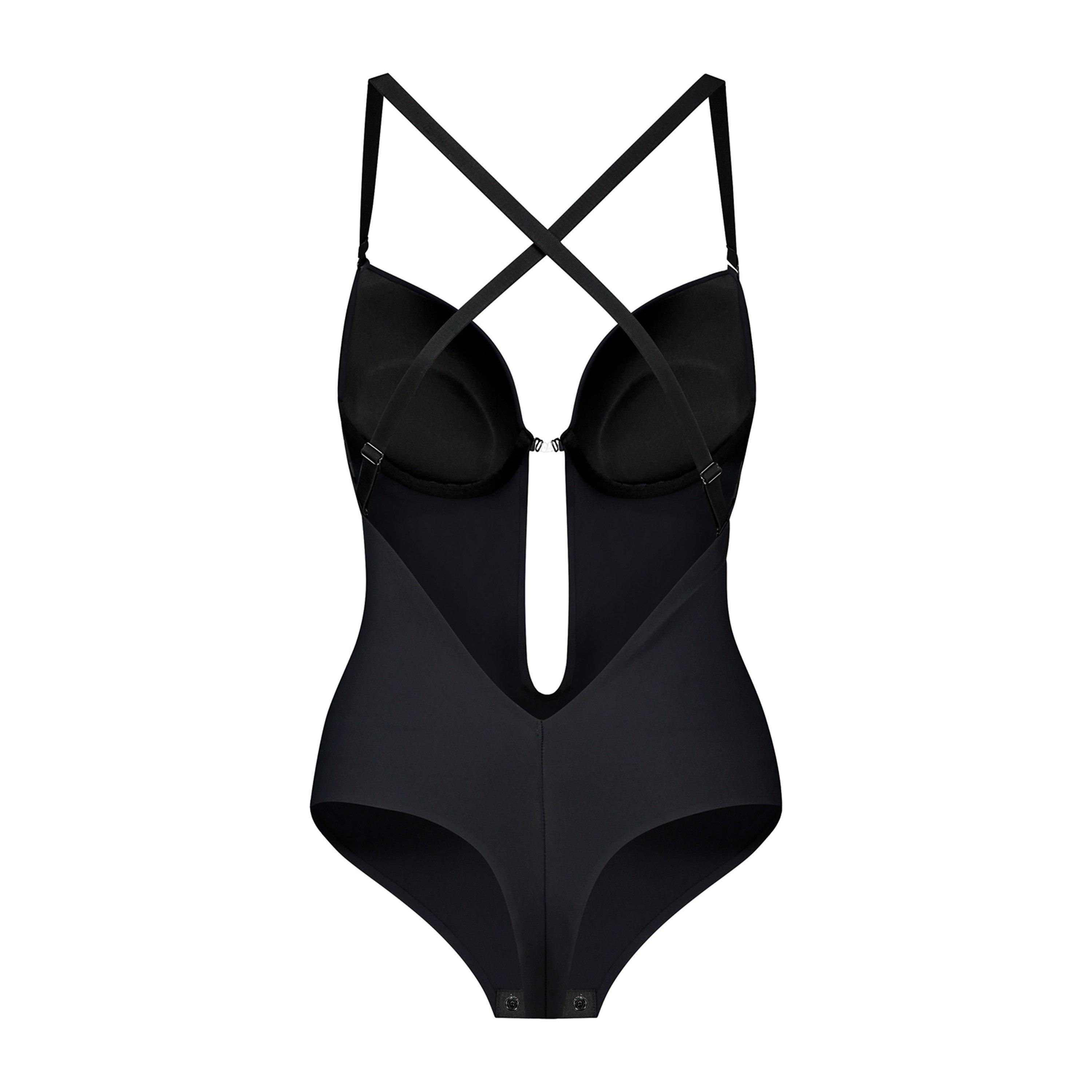 Black - Bye Bra - Low Back Sensual Bodysuit - 4