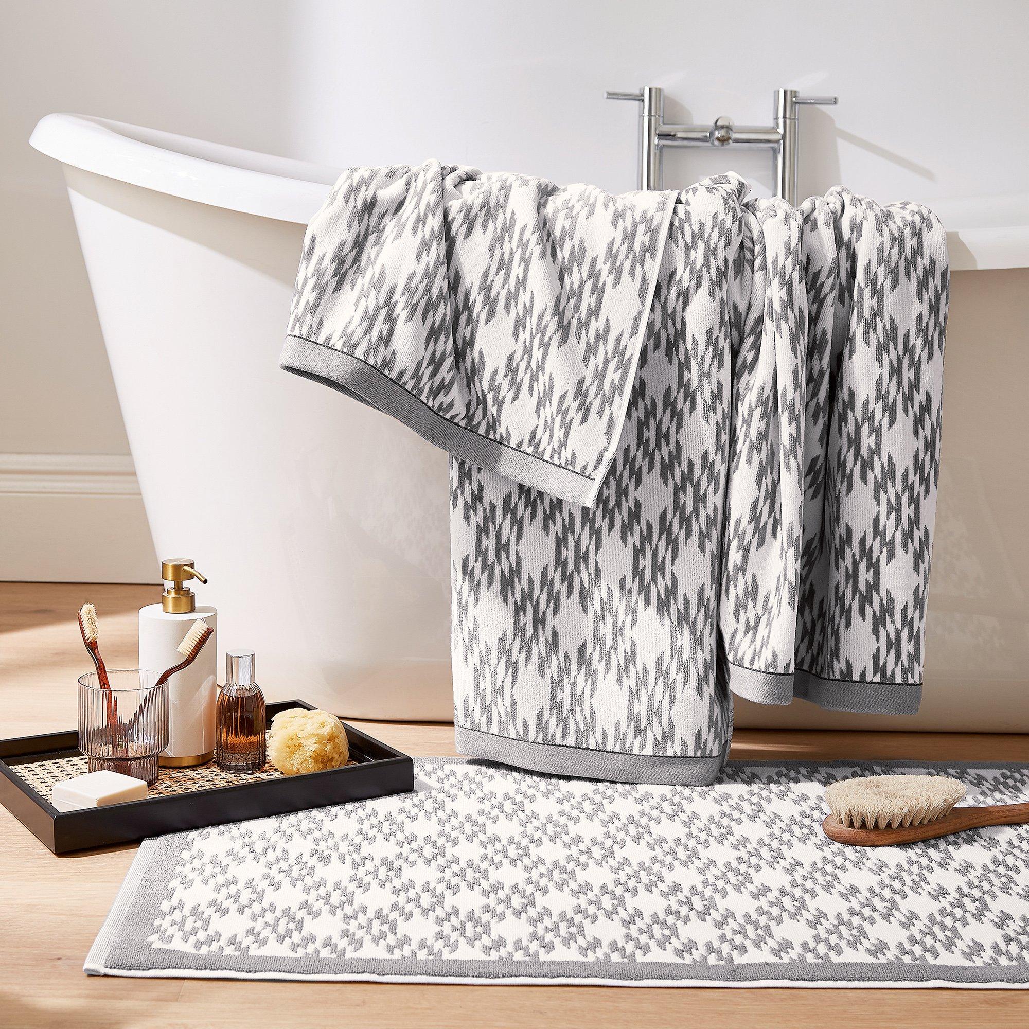 Chalk/Charcoal - Bedeck of Belfast - Emani BCI Cotton Towel - 3