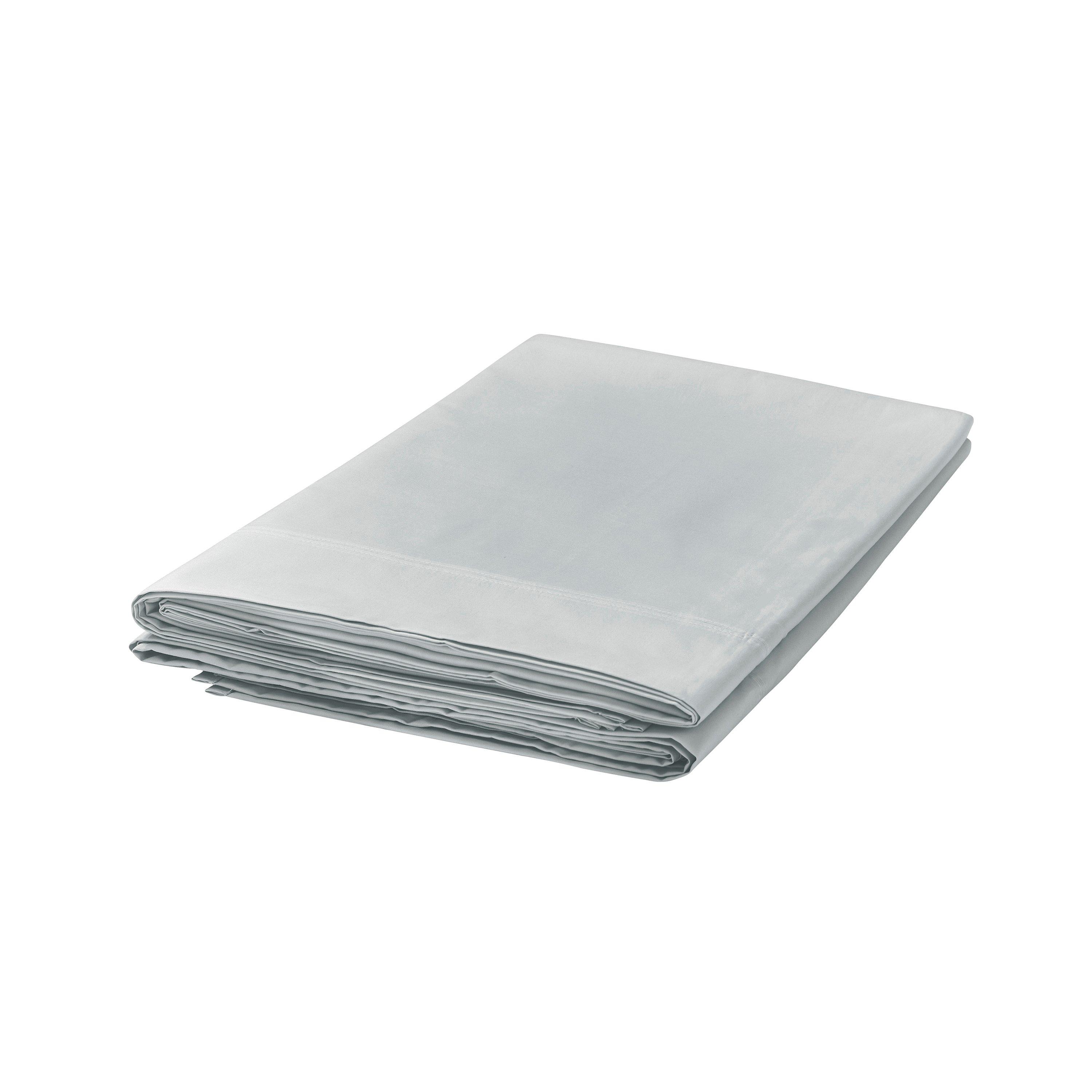 Bedeck Of Belfast  Fine Linens 300Tc Plain Dye Flat Sheet - Silver - KING SIZE