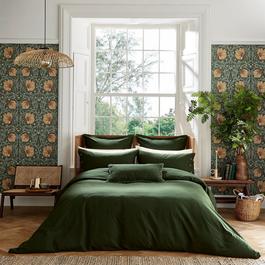 Morris and Co Linen Cotton Duvet Cover Green