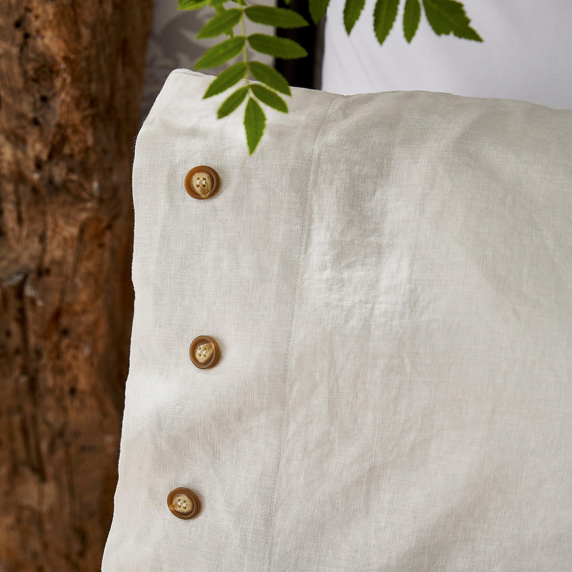 Silver - Morris and Co - Pure Linen Cotton Standard Pcase White - 3