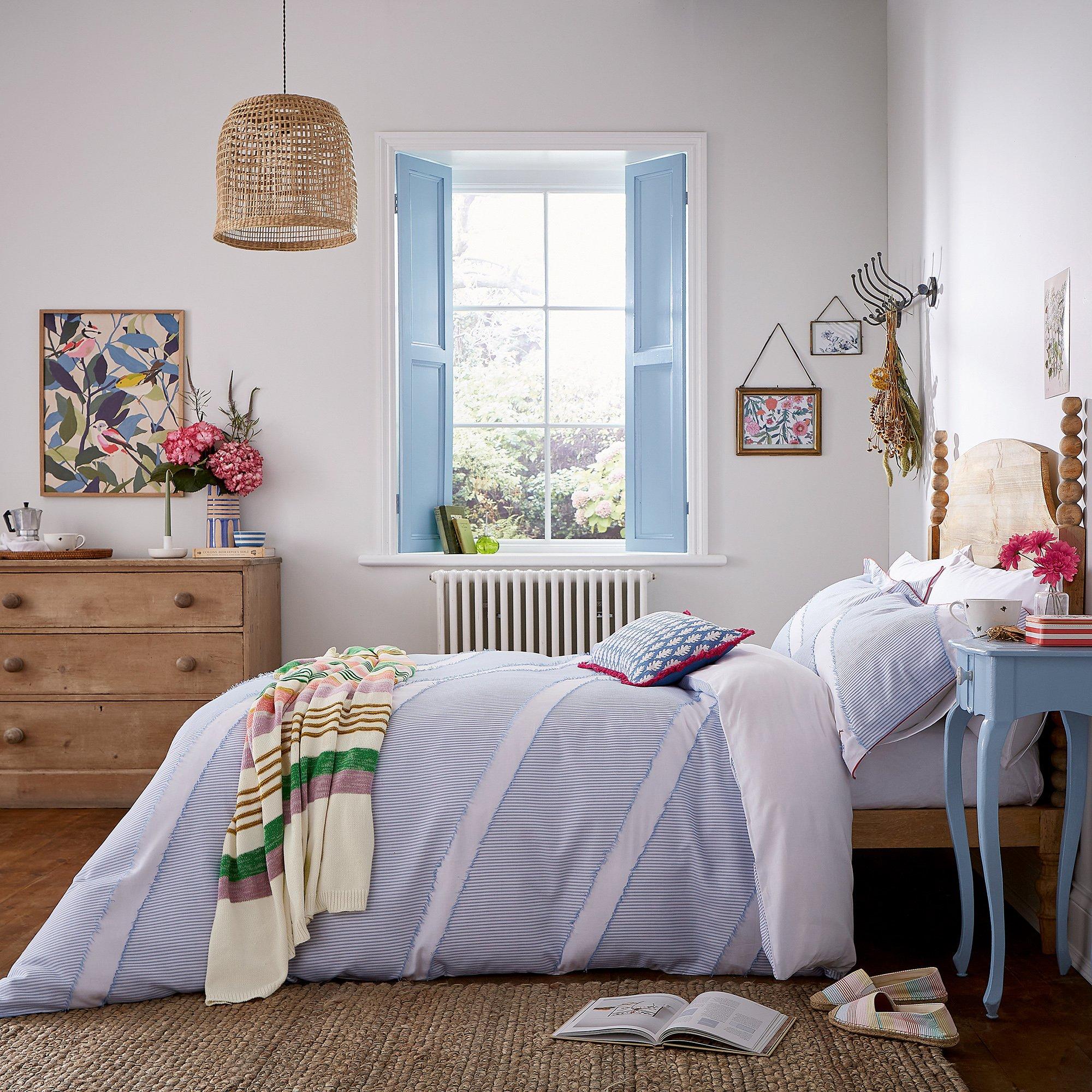 Chambray Blue - Joules - Diagonal Clipped Weave Cover Set - 1