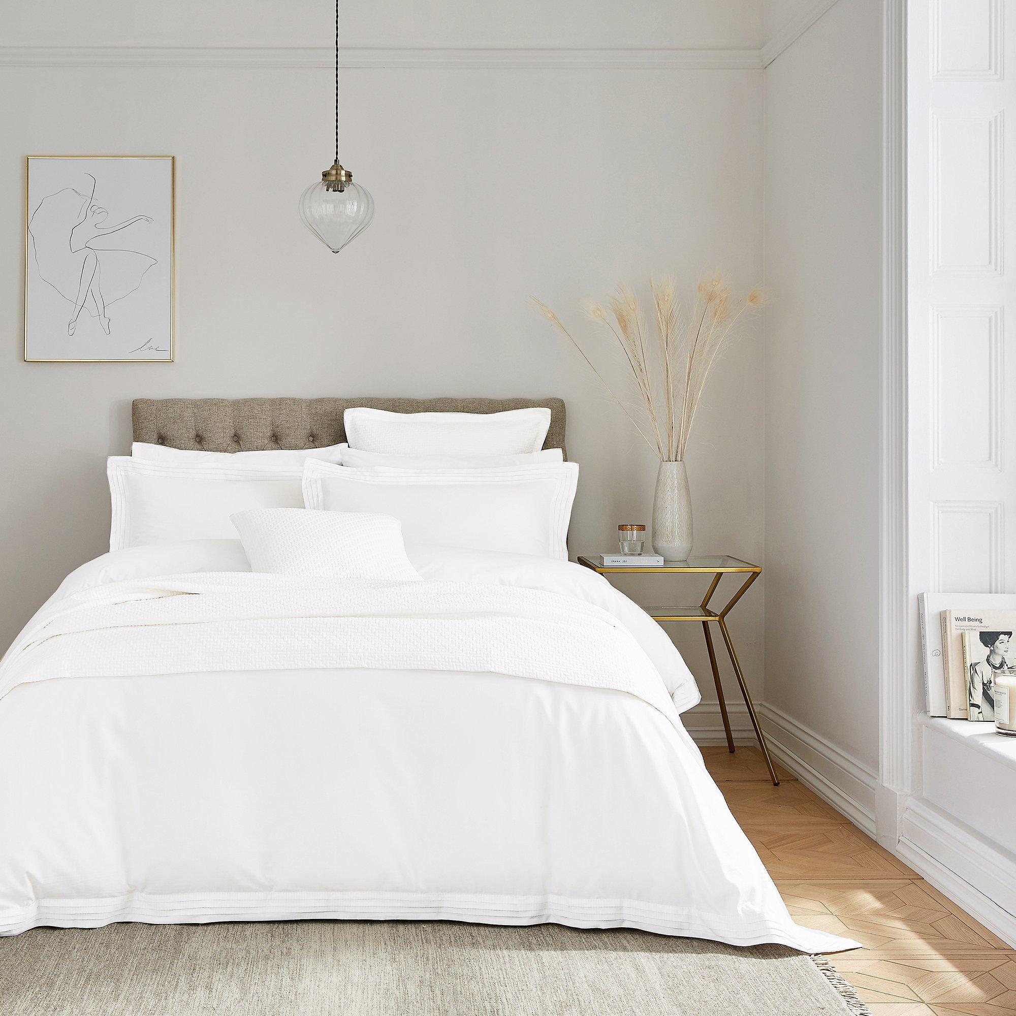 Bedeck of Belfast Vendi 300TC Infused Cotton Duvet Cover - White - SINGLE