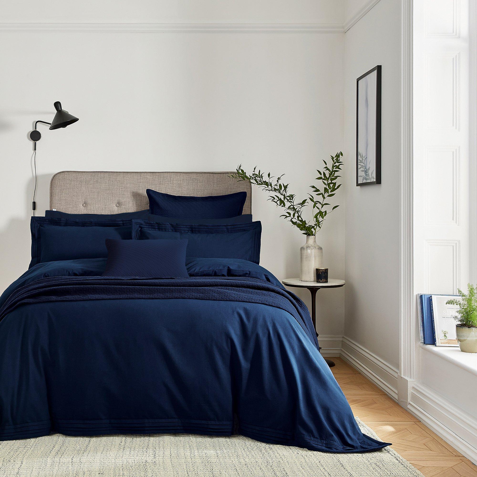 Bedeck Of Belfast  Vendi 300Tc Infused Cotton Duvet Cover - Midnight - SINGLE