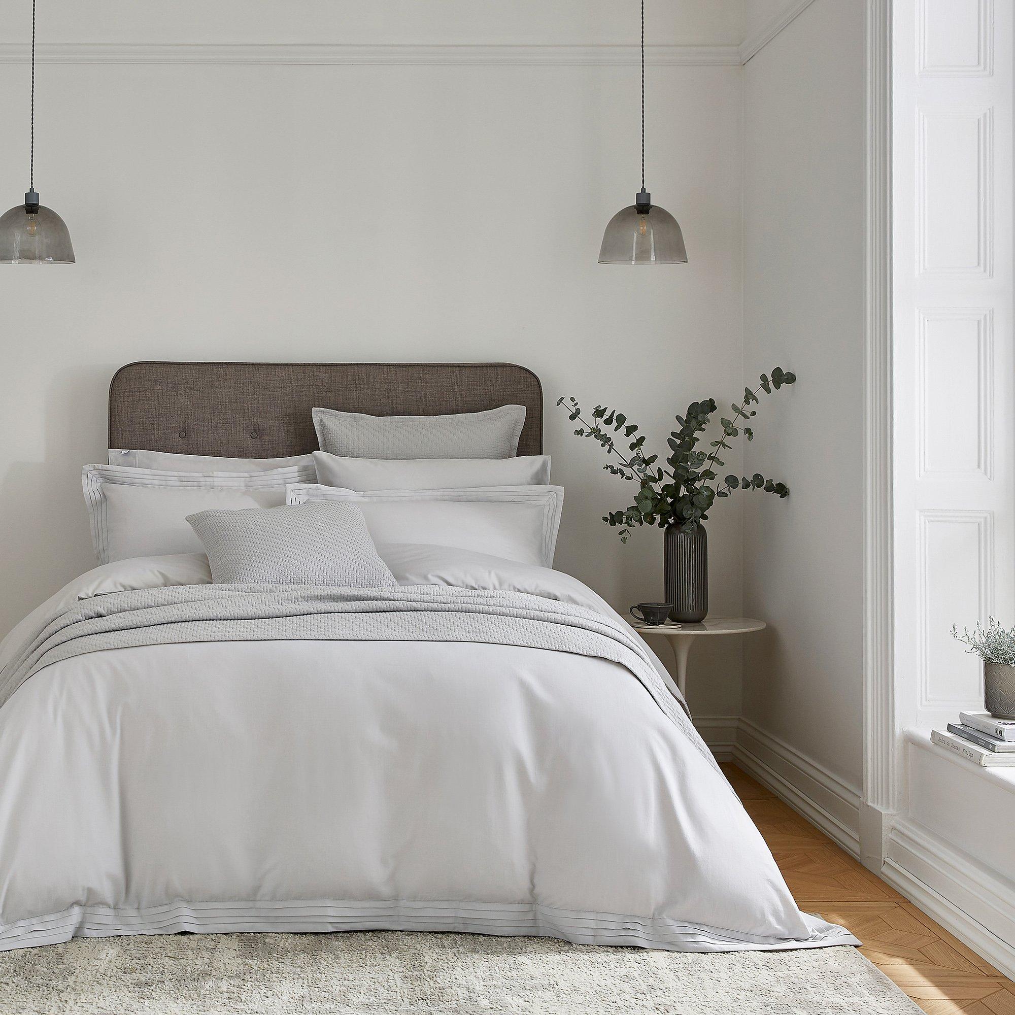Bedeck Of Belfast  Vendi 300Tc Infused Cotton Duvet Cover - Silver - SINGLE