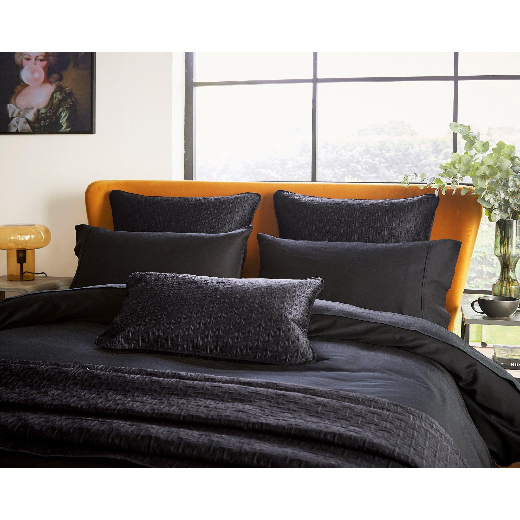 Black - Ted Baker Home - Plain Dye Square Pillowcase - 3