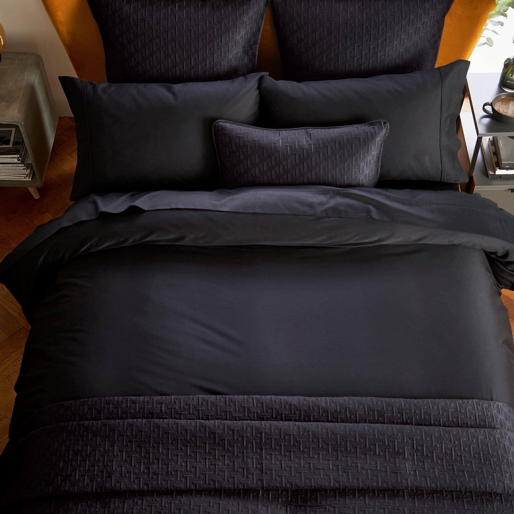 Black - Ted Baker Home - Plain Dye Square Pillowcase - 4