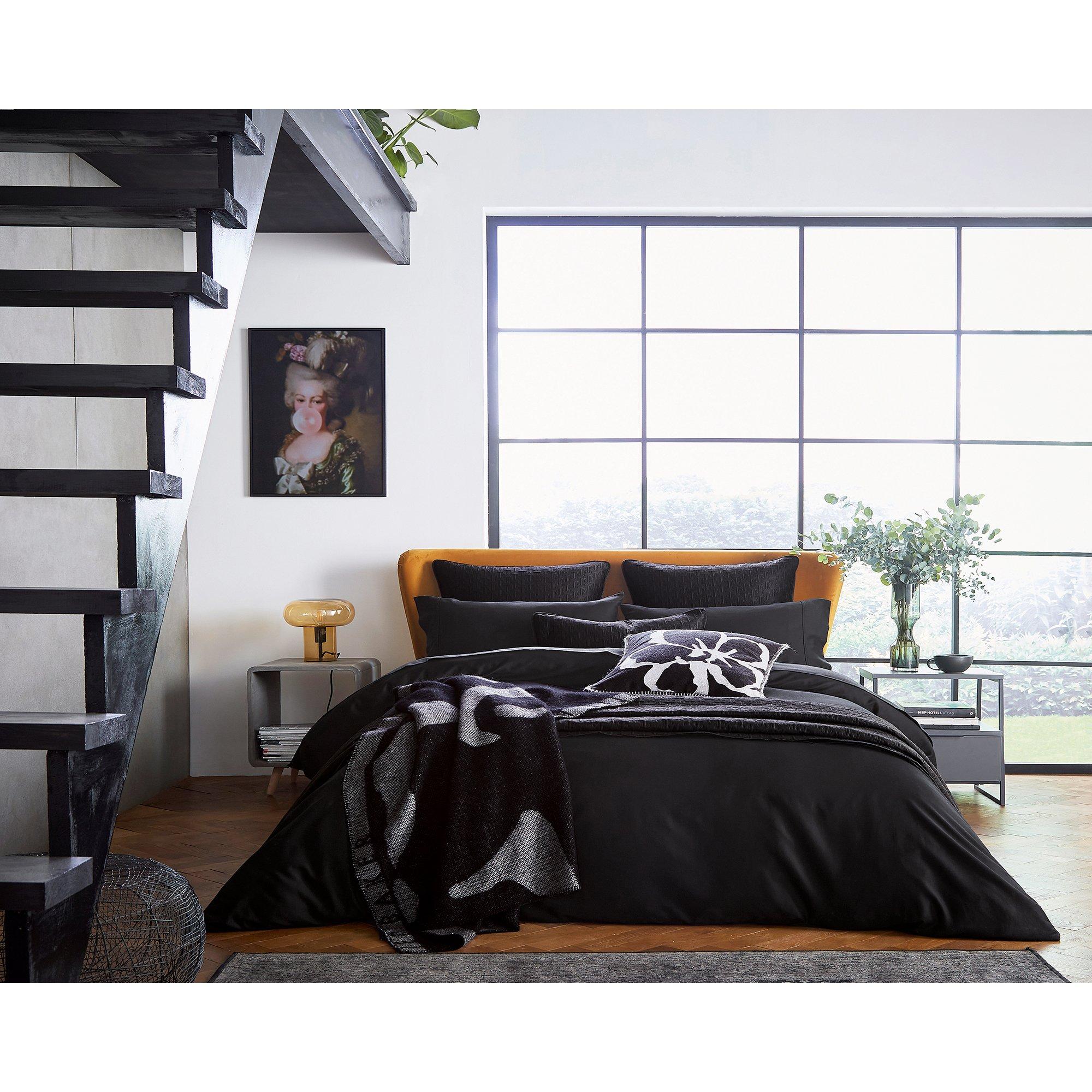 Black - Ted Baker Home - Plain Dye Square Pillowcase - 5