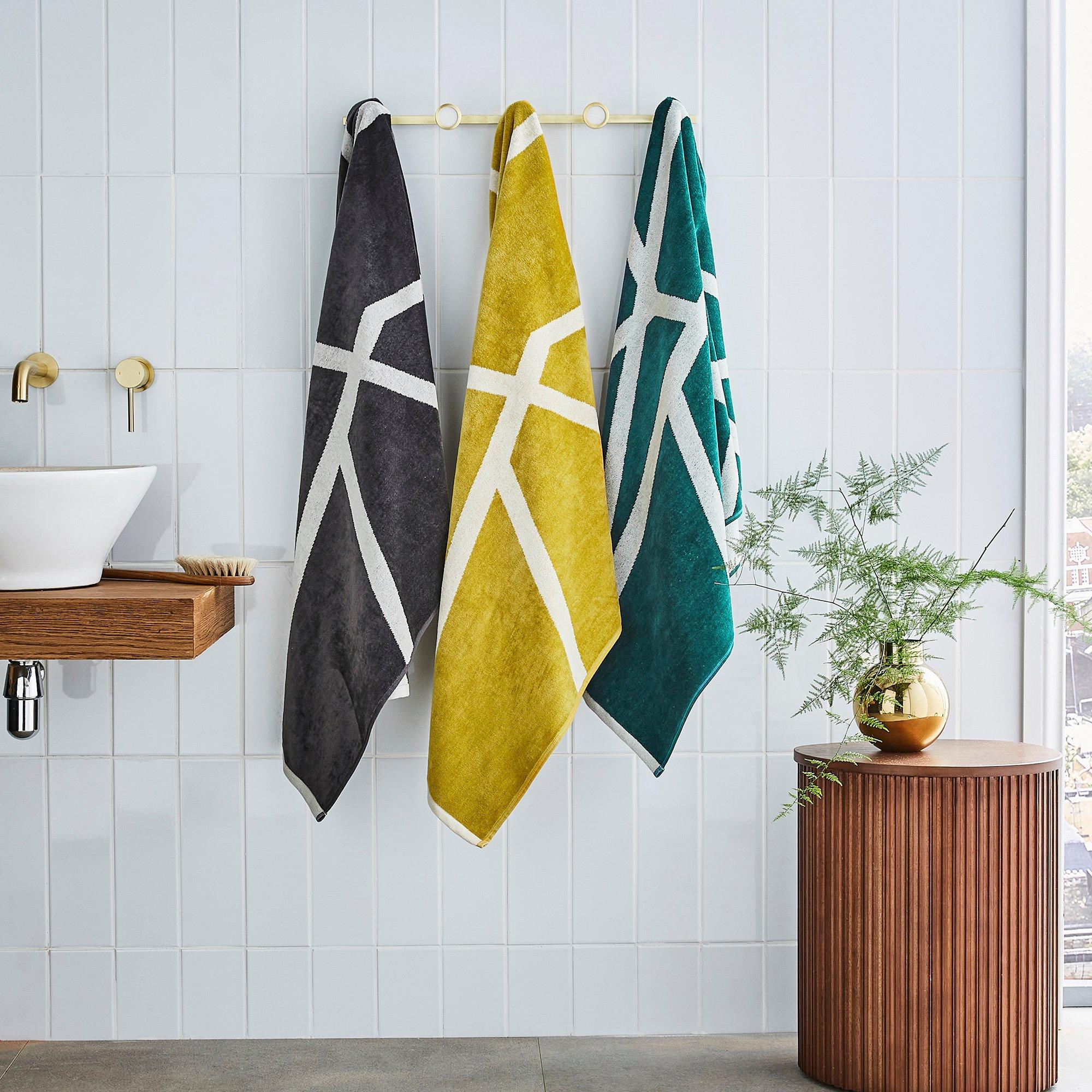 Teal - Harlequin - Sumi Cotton Velour Towels - 4