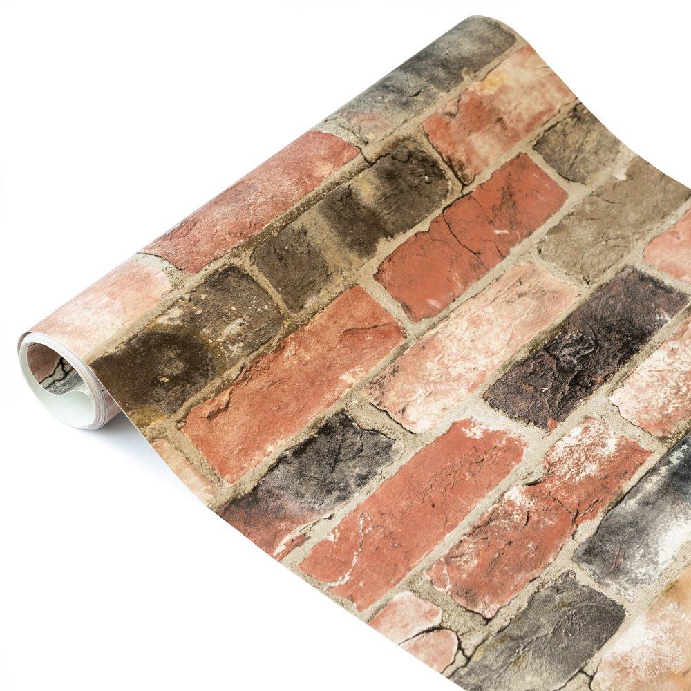 Brown - Wall Pops - Self Adhesive Wallpaper Newport Brick - 2