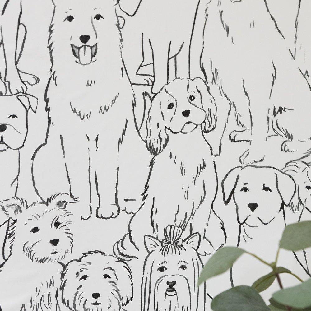 Black & White - Wall Pops - Self Adhesive Wallpaper Paws On Black & White - 3