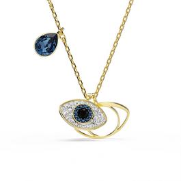 Swarovski Symbolica pendant, Evil eye, Blue, Gold tone plated