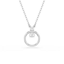 Swarovski Constella pendant, Pavé, Round cut, White, Rhodium plated