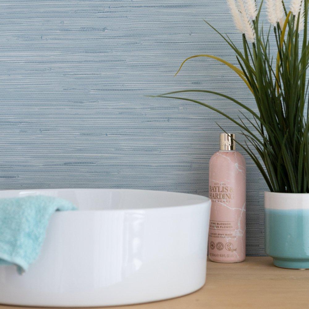 Pale Blue - Wall Pops - Self Adhesive Wallpaper Seagrass Mist - 4