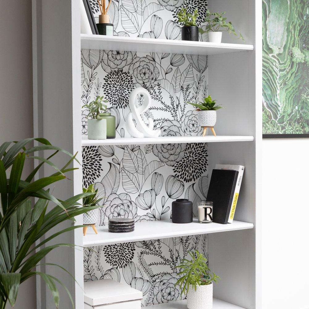 Black & White - Wall Pops - Self Adhesive Wallpaper Secret Black - 4