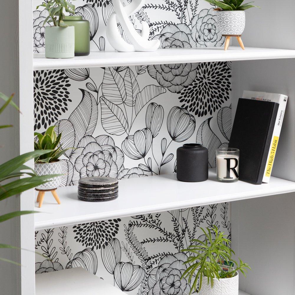 Black & White - Wall Pops - Self Adhesive Wallpaper Secret Black - 5