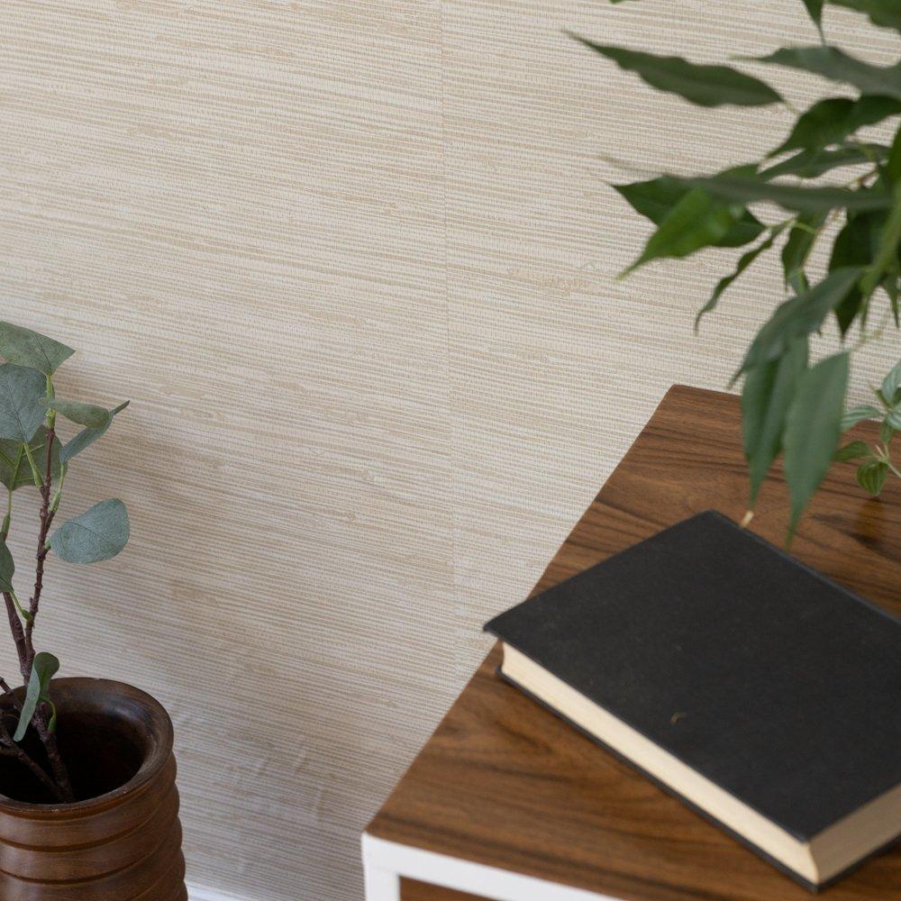 Cream - Wall Pops - Self Adhesive Wallpaper Tibetan Grasscloth Cream - 4