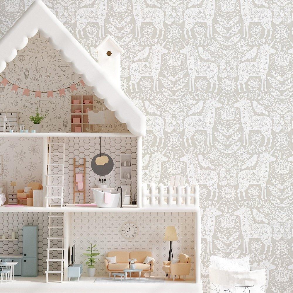 Natural - Wall Pops - Self Adhesive Wallpaper Unicorn Stamp - 4