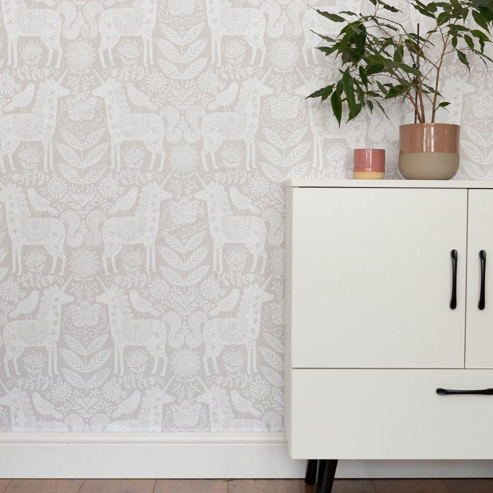 Natural - Wall Pops - Self Adhesive Wallpaper Unicorn Stamp - 5
