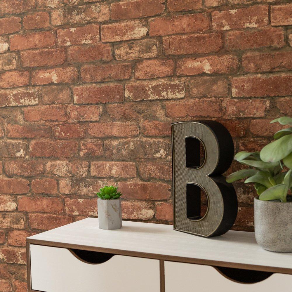 Brown - Wall Pops - Self Adhesive Wallpaper West End Brick - 4