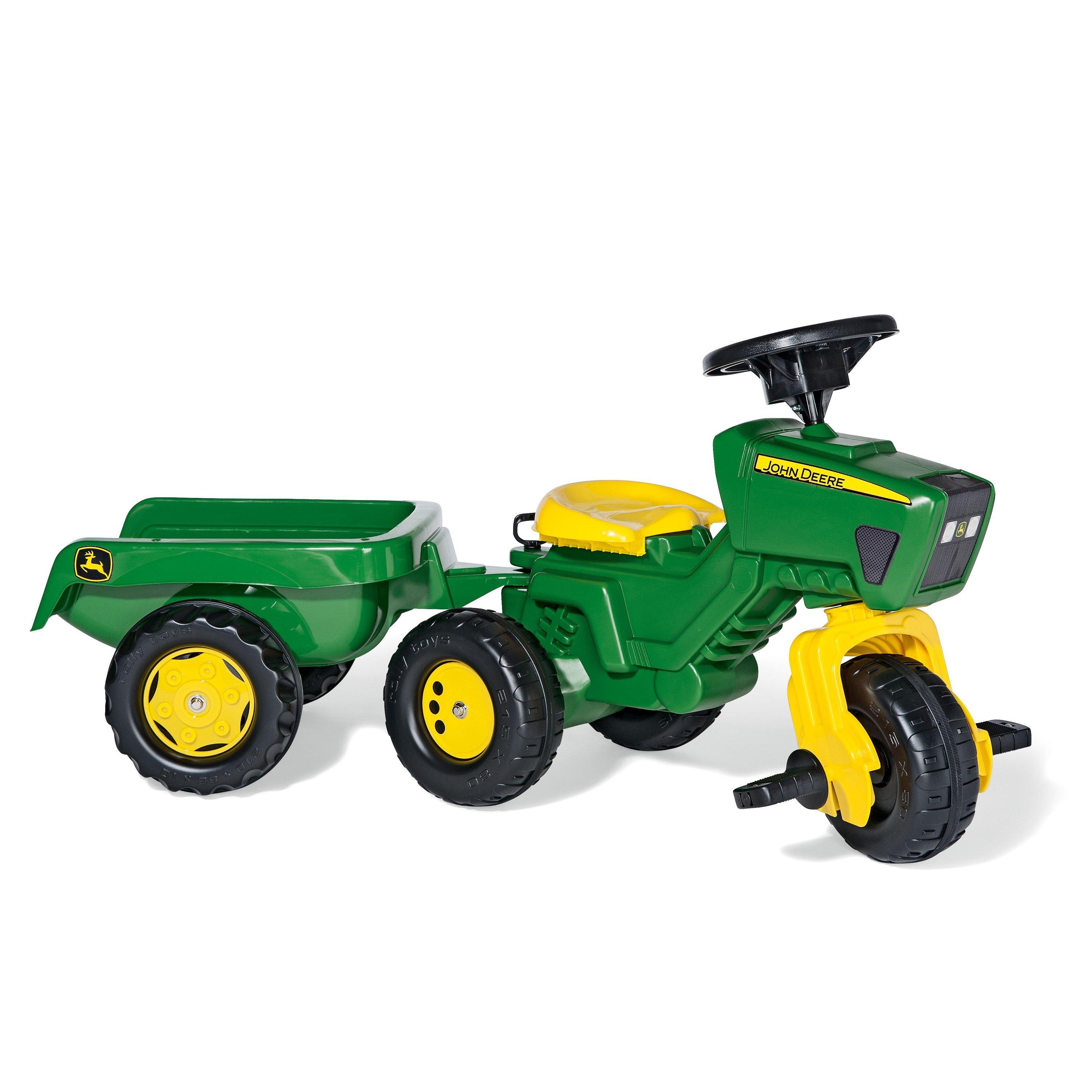 Green - rolly toys - John Deere Trio Trac with Electronic Steering Whee - 2