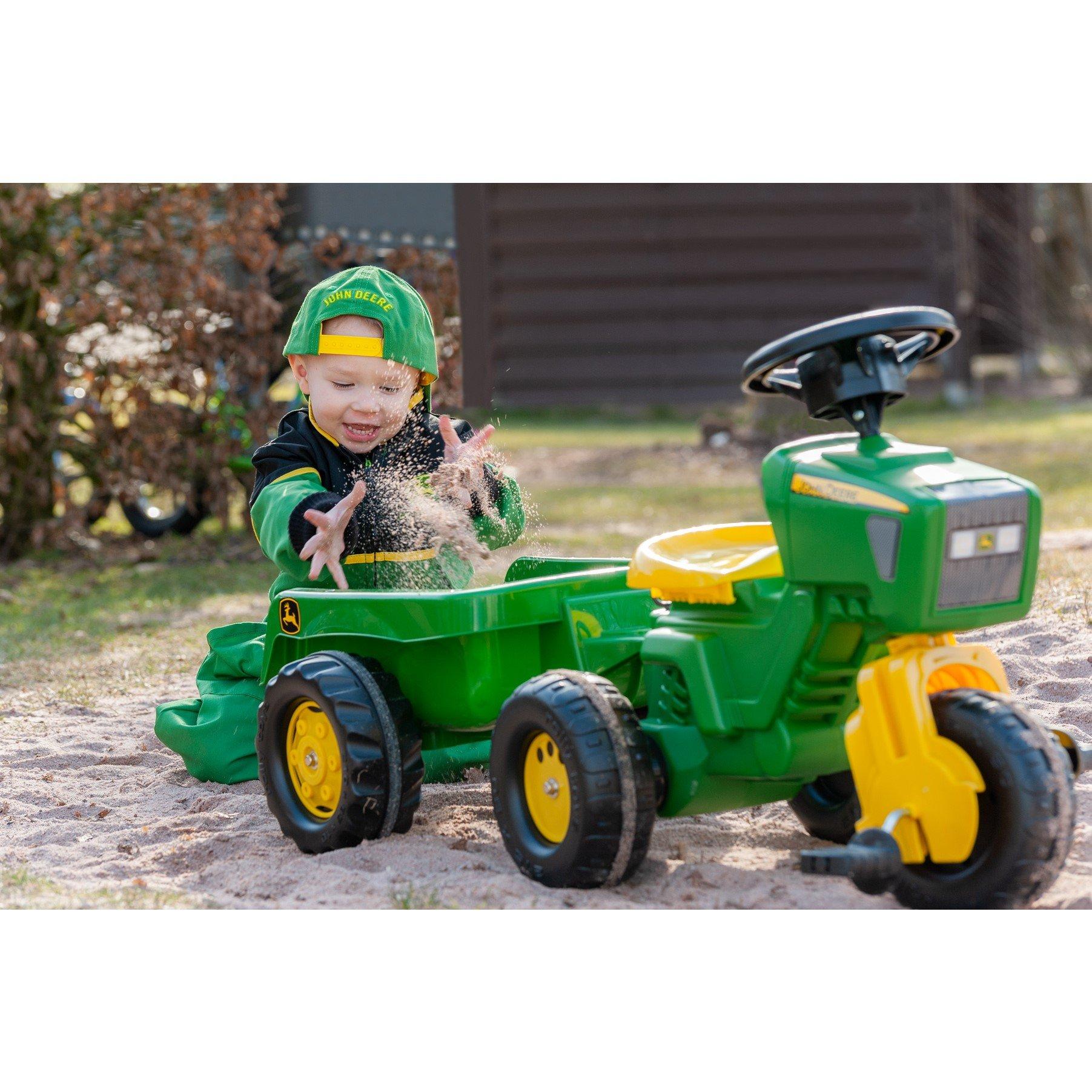 Green - rolly toys - John Deere Trio Trac with Electronic Steering Whee - 3