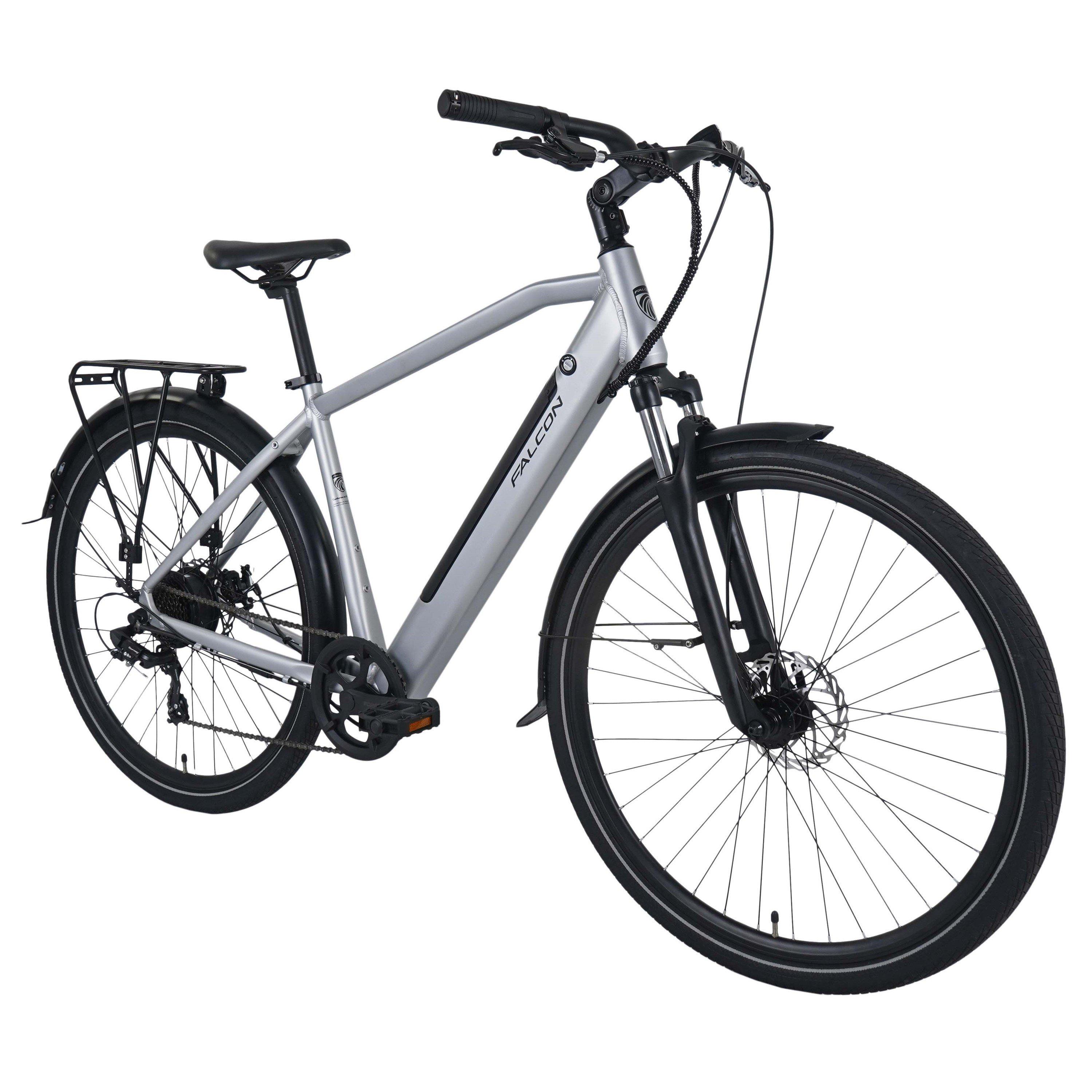 Silver - Falcon Enamelware - Falcon Horizon Cross Bar Electric Hybrid Bike - 2