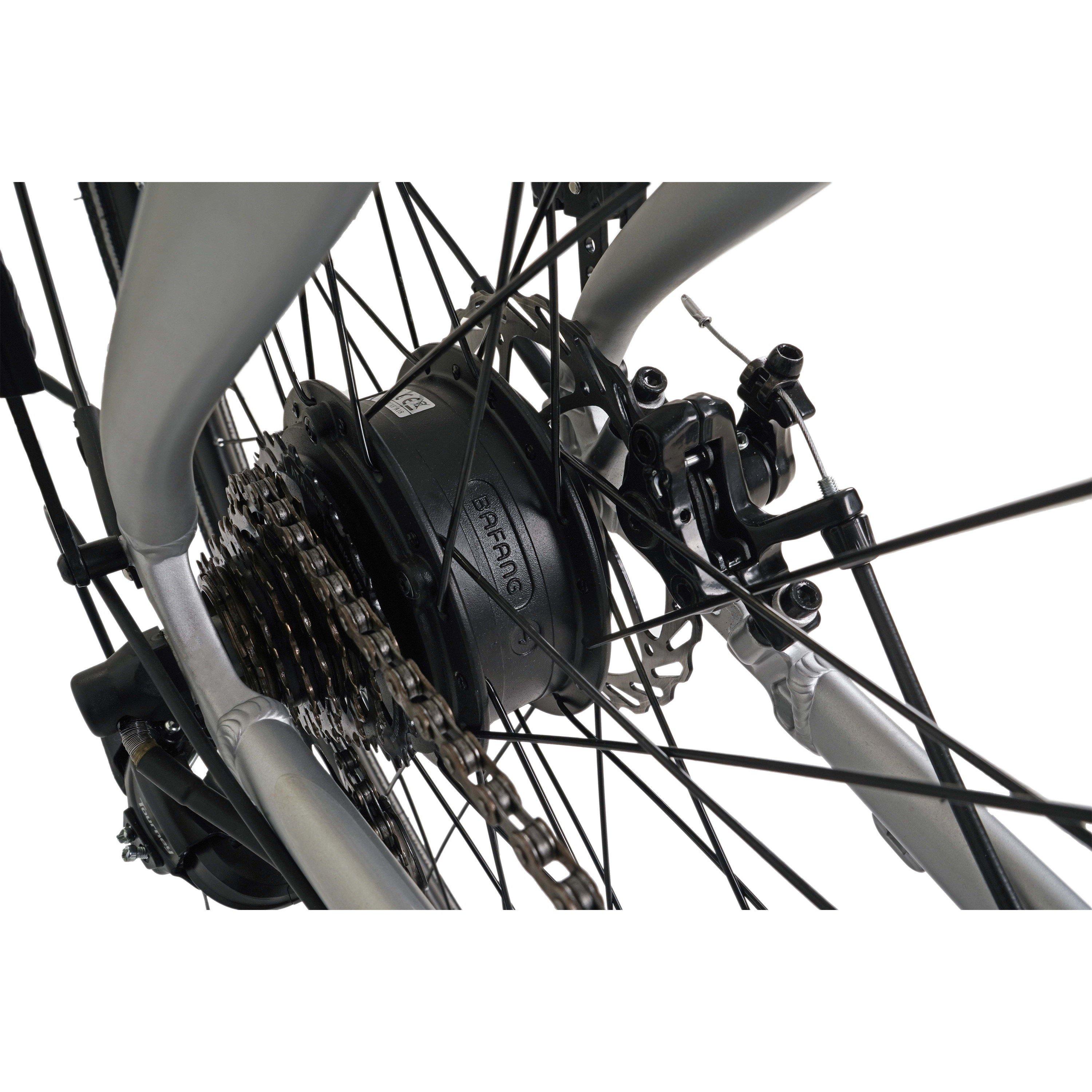 Silver - Falcon Enamelware - Falcon Horizon Cross Bar Electric Hybrid Bike - 11