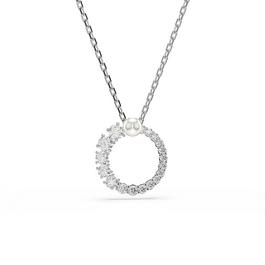 Swarovski Matrix pendant, Crystal pearl, Round cut, White, Rhodium plated