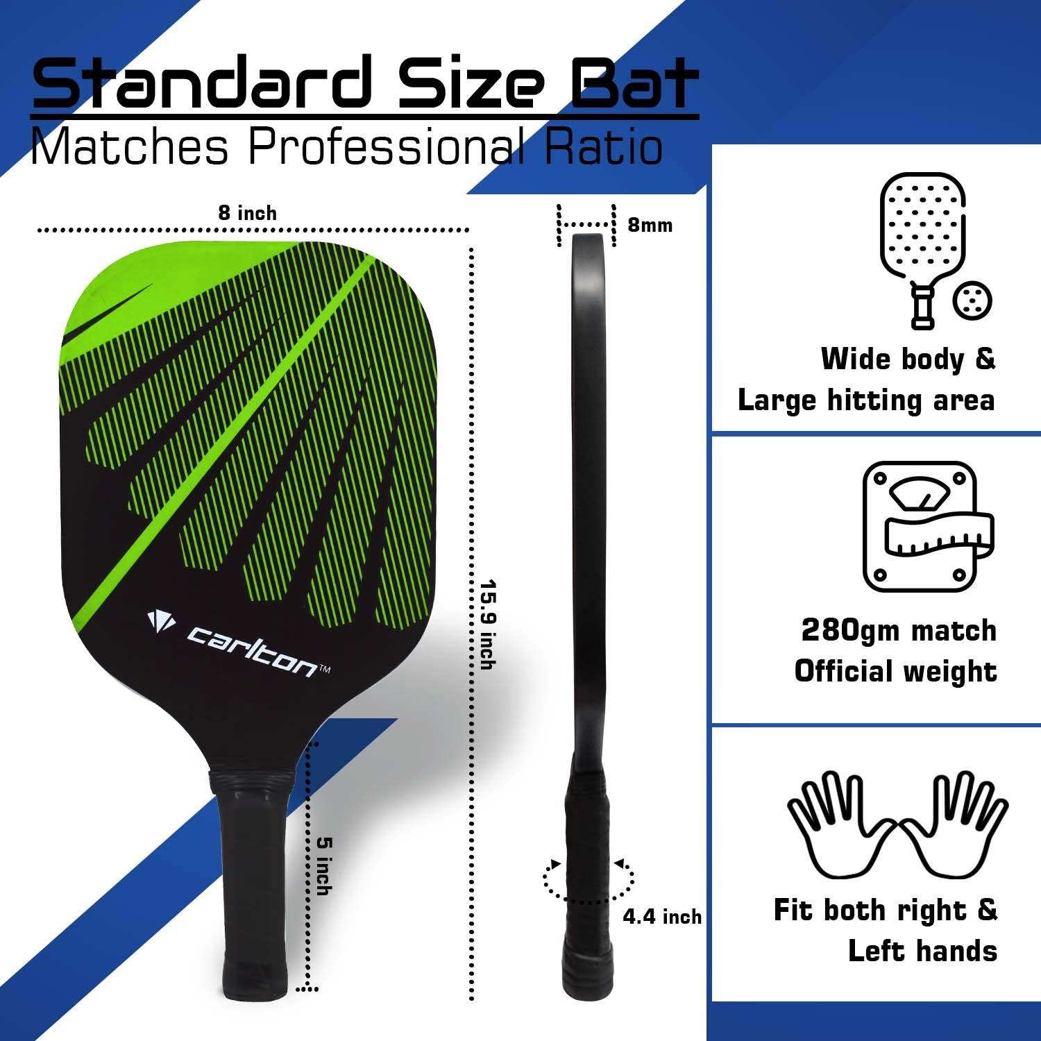 Multicolour - Carlton - Wooden Pickle Bat & Ball Pack - 4