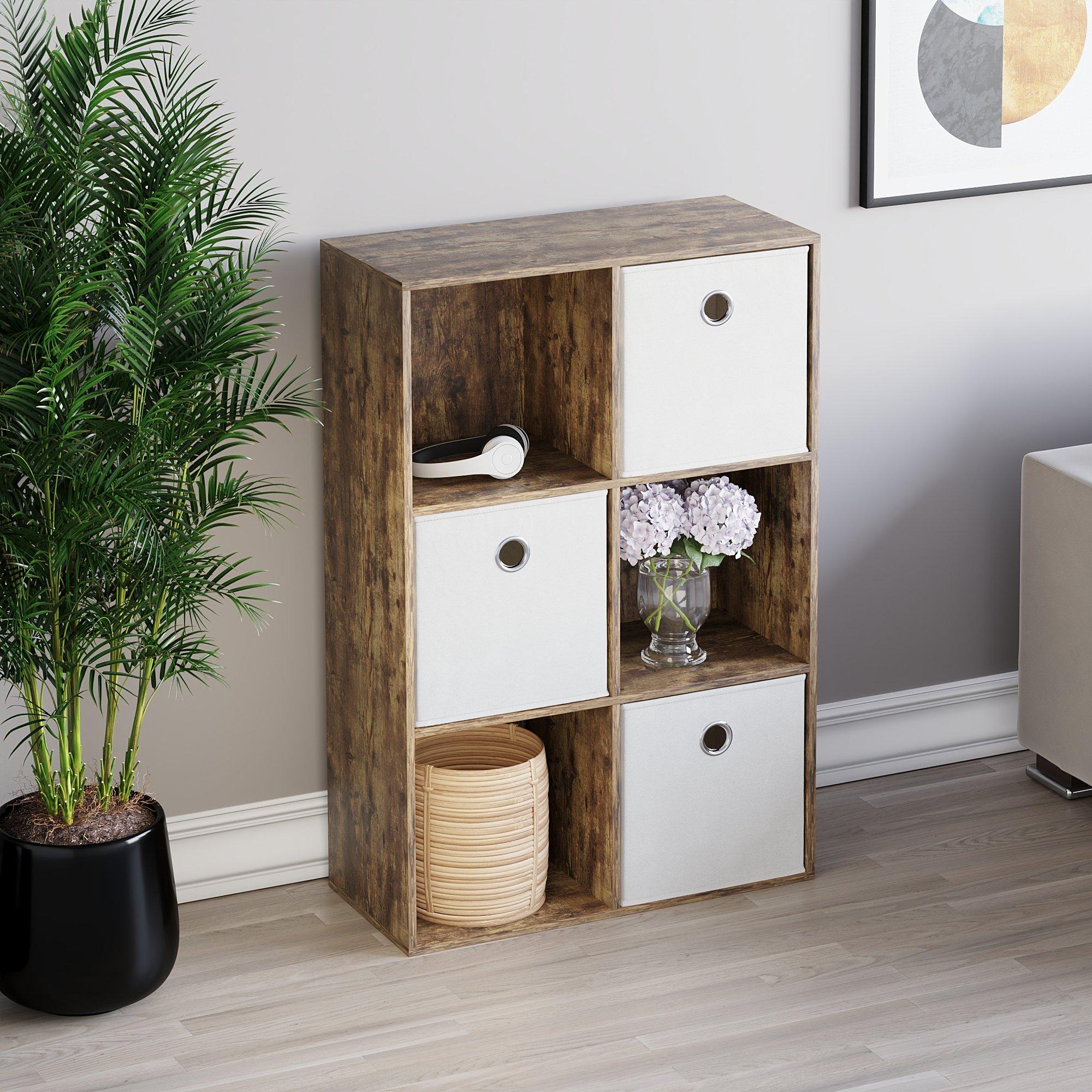 White - Lassic - 2x3 Cube Storage Unit DB + Set of 3 Storage Cubes - 5