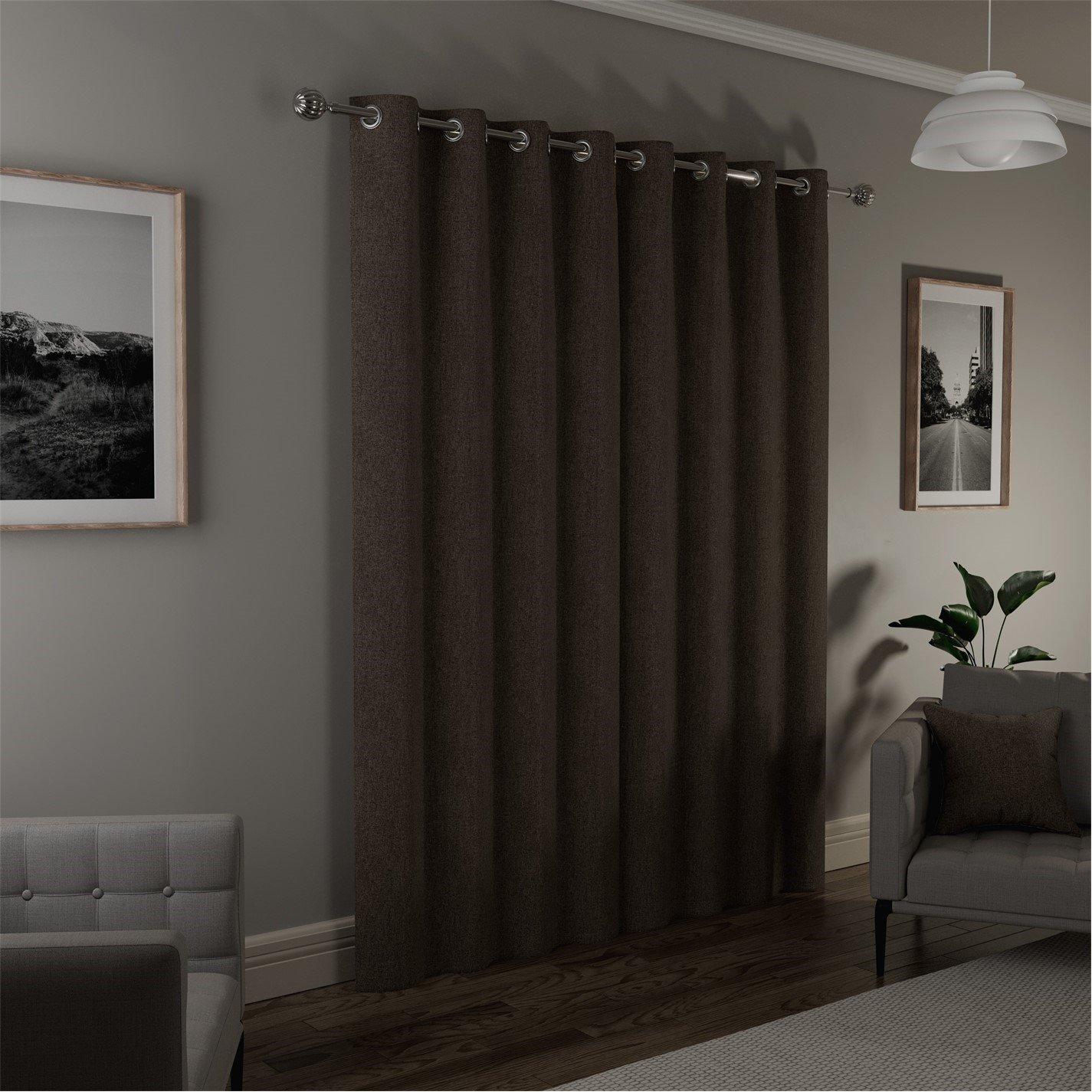 Natural - Enhanced Living - Austin 100% Blackout Linen Look Eyelet Curtains - 2