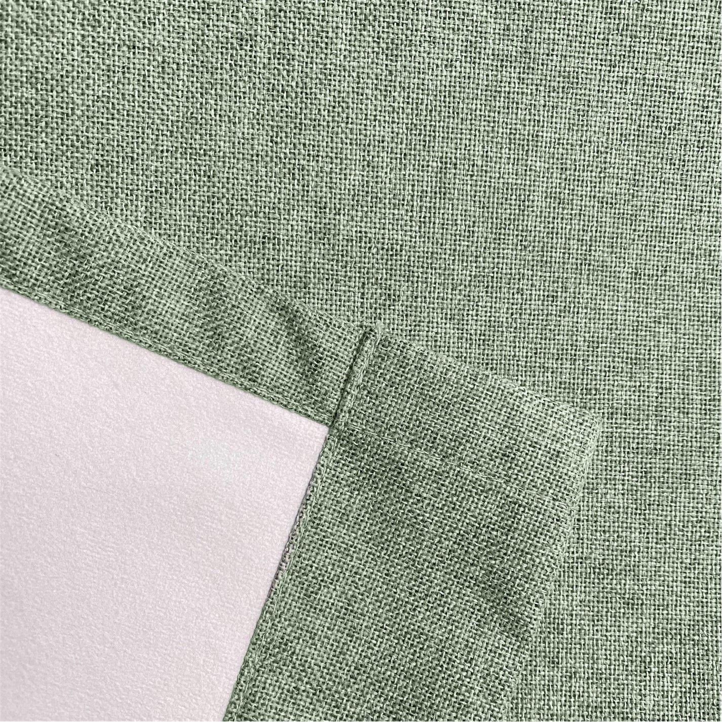 Green - Enhanced Living - Austin 100% Blackout Linen Look Eyelet Curtains - 5
