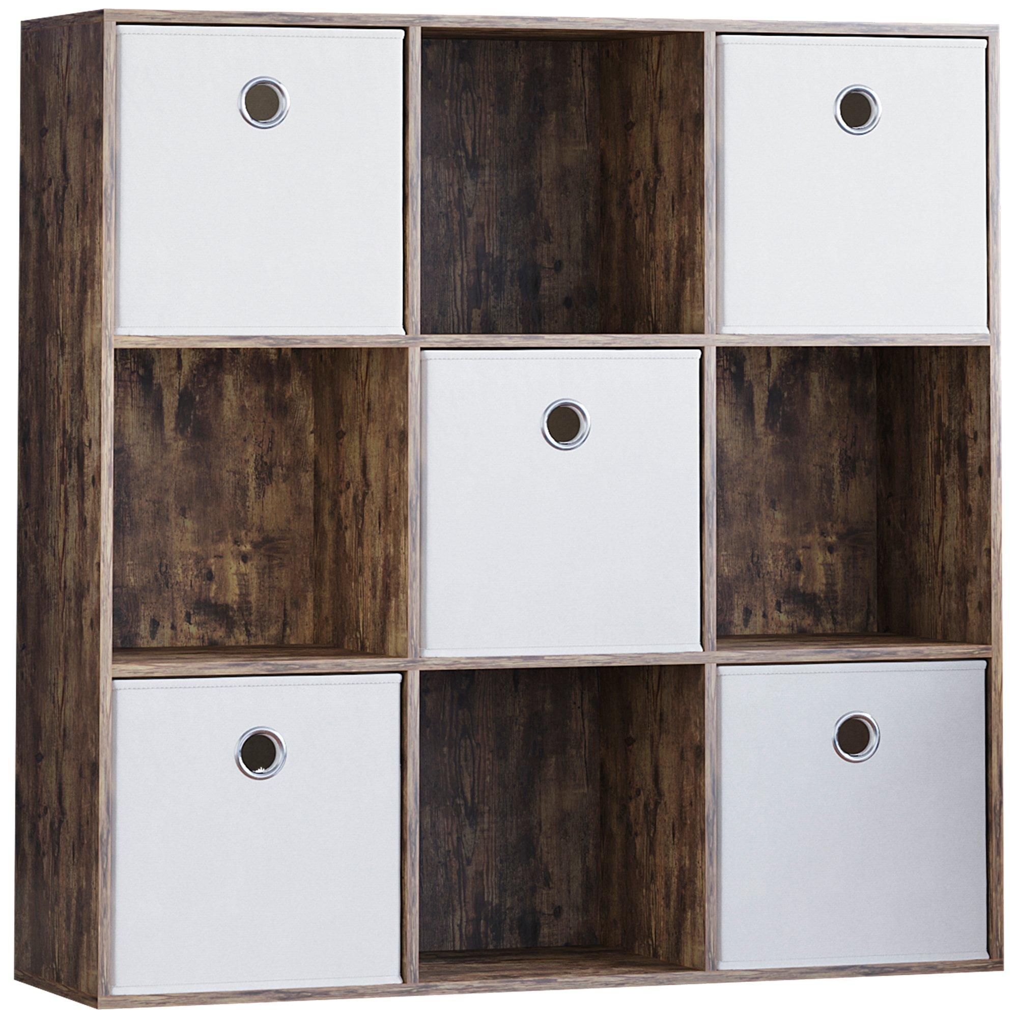 White - Lassic - 3x3 Cube Storage Unit DB + Set of 5 Storage Cubes - 10
