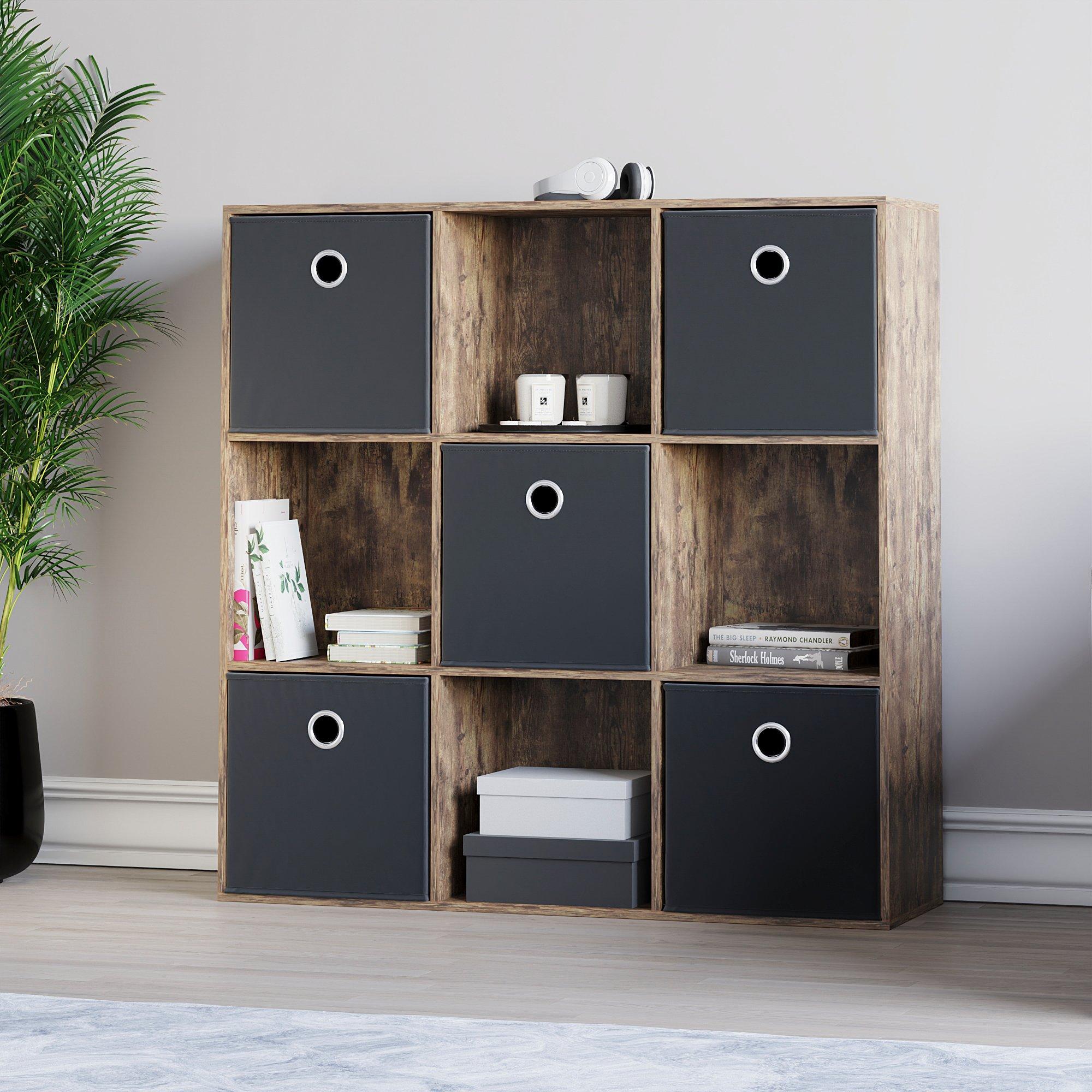 Black - Lassic - 3x3 Cube Storage Unit DB + Set of 5 Storage Cubes - 4