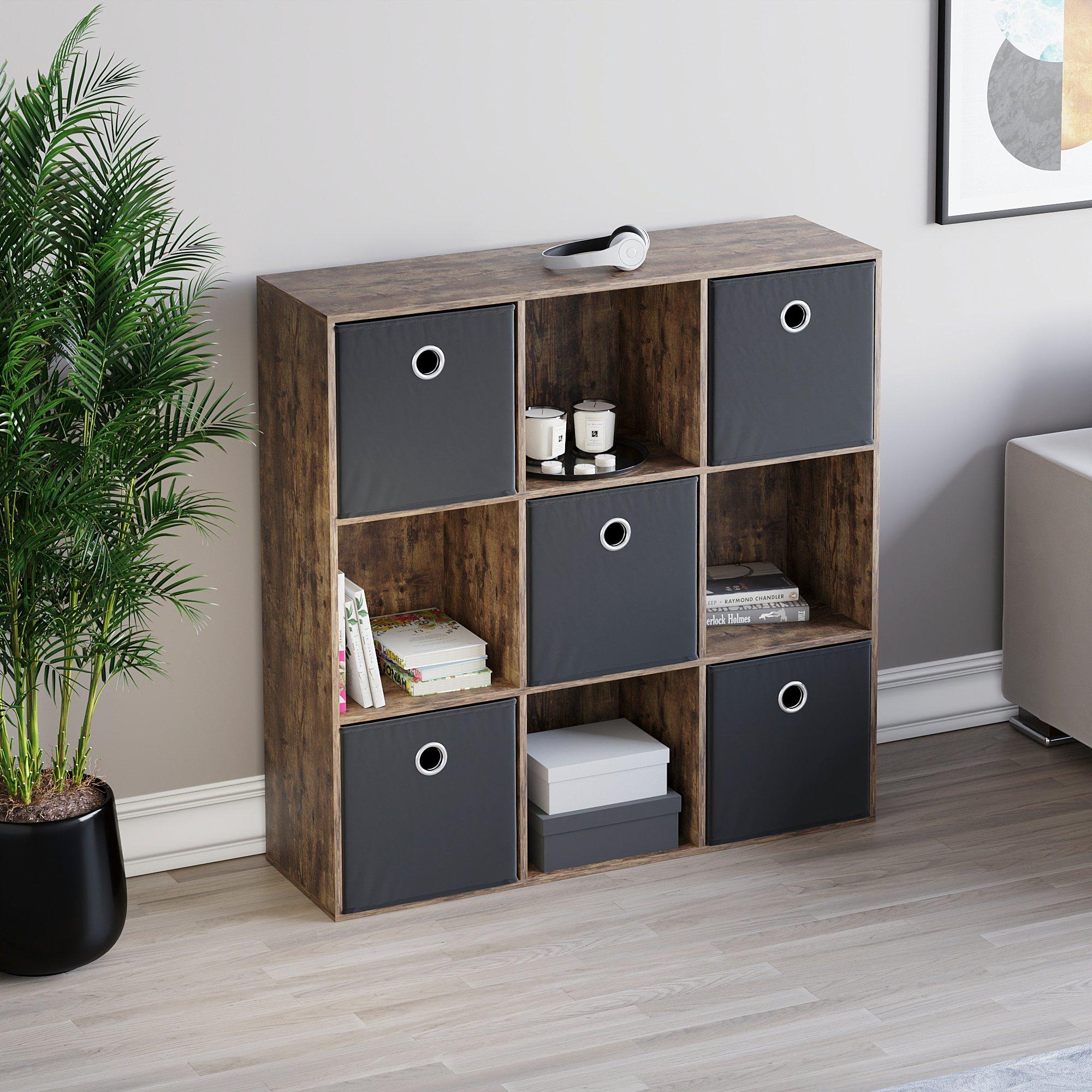 Black - Lassic - 3x3 Cube Storage Unit DB + Set of 5 Storage Cubes - 5