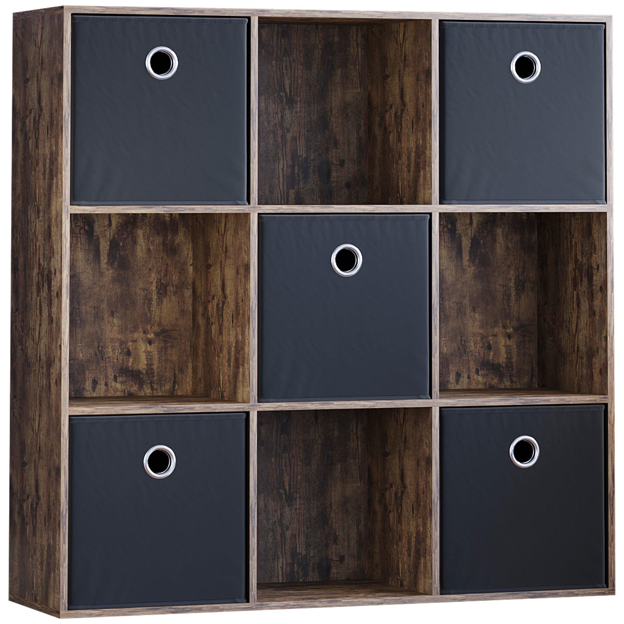 Black - Lassic - 3x3 Cube Storage Unit DB + Set of 5 Storage Cubes - 10