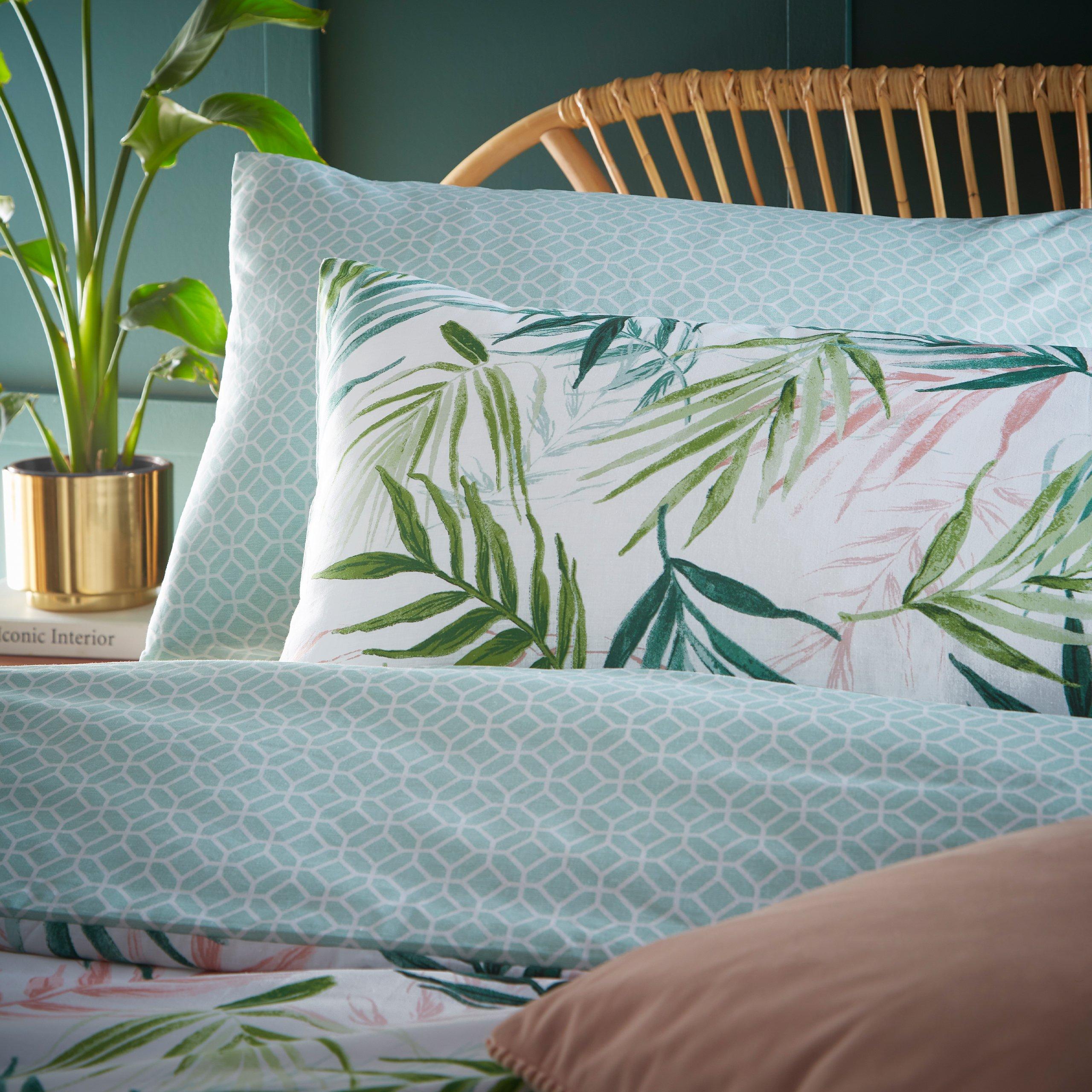 Green - furn. - Bali Palm Botanical Duvet Set - 4