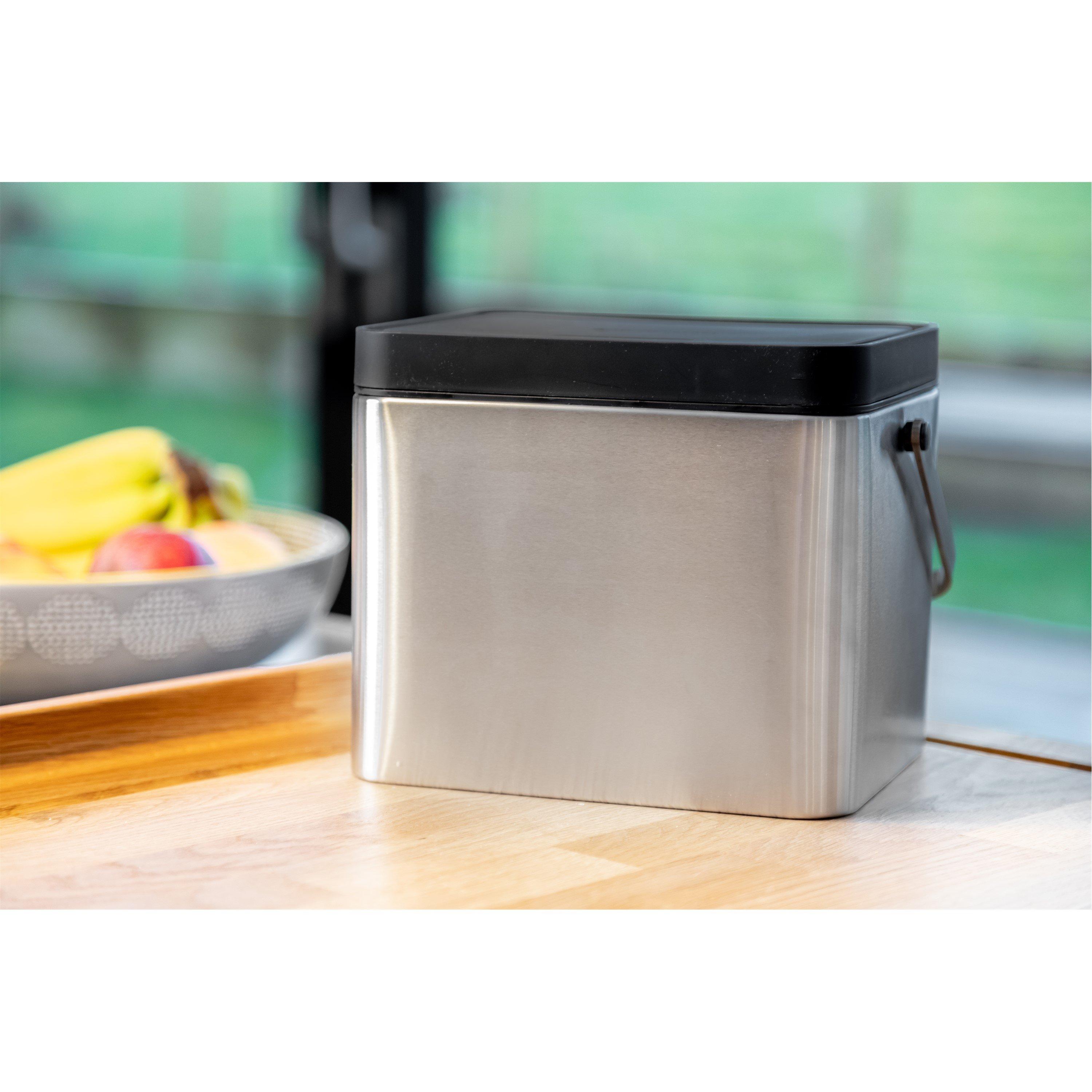 Silver - MasterClass - MasterClass Stainless Steel Compost Bin with Lid - 5